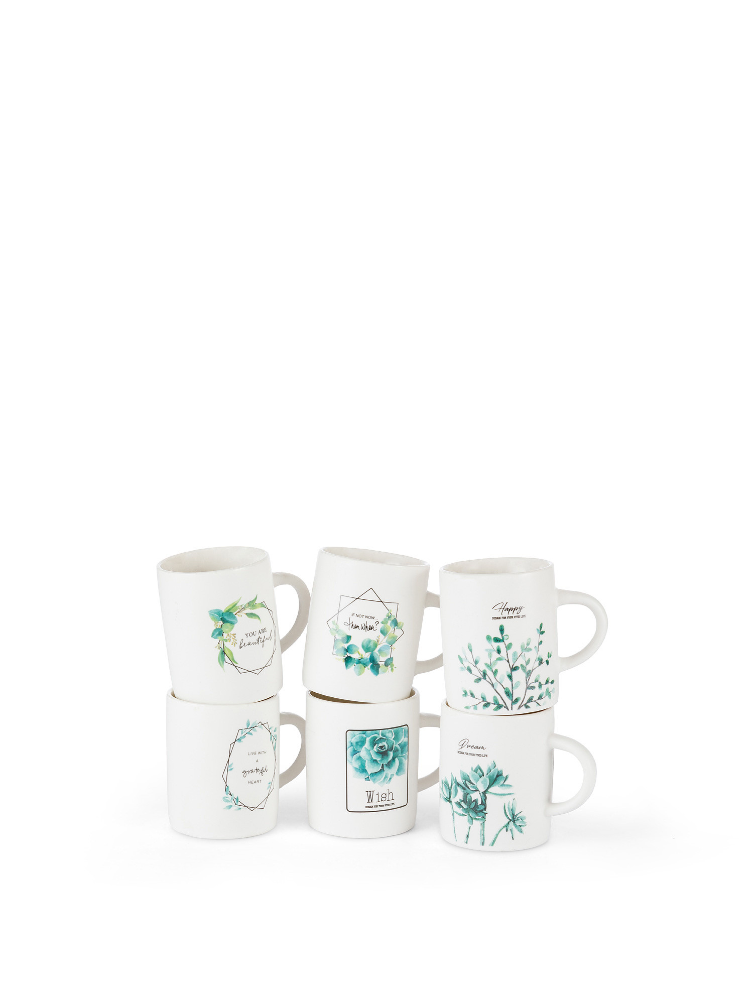 Coffee mug in new bone china with botanical motif, White, large image number 0