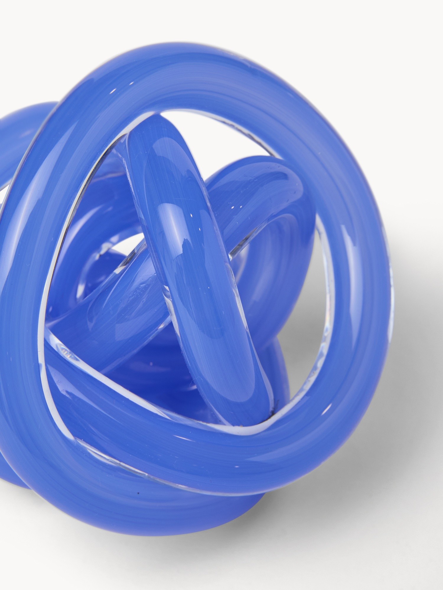 Handmade colored glass knot, Blue, large image number 1