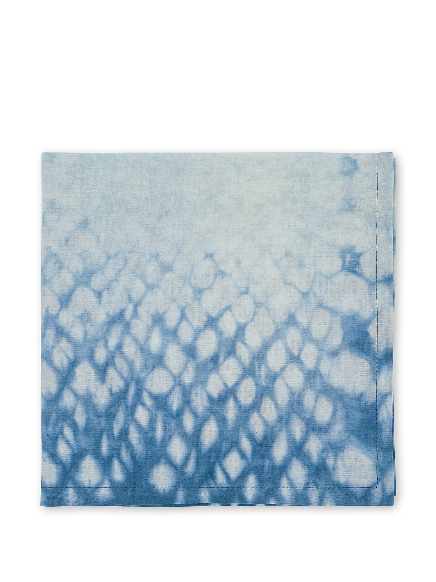 Tovagliolo in puro cotone tie dye, Bianco/Blu, large image number 0