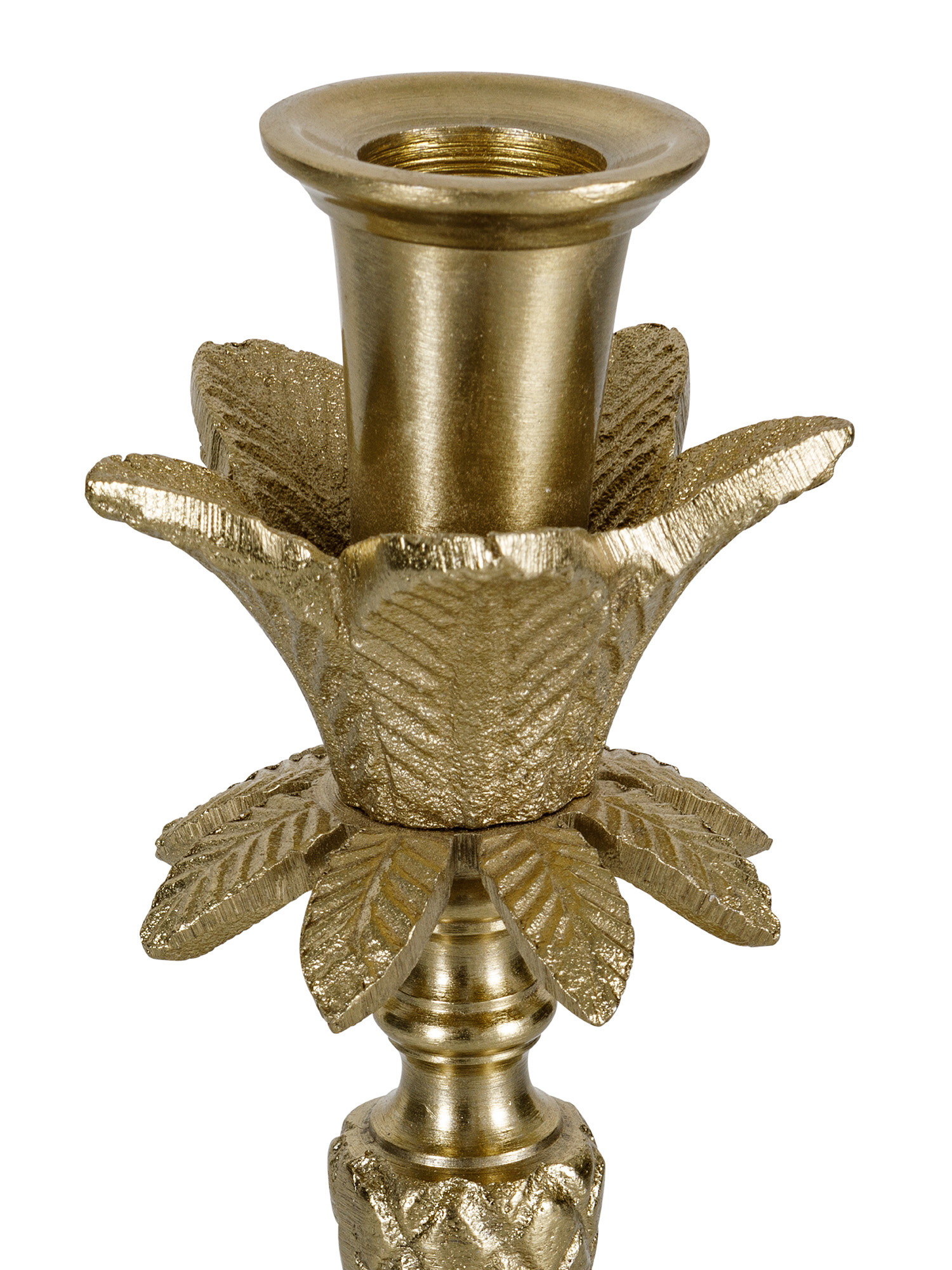 Palm-shaped candlestick in aluminum, Golden Yellow, large image number 1