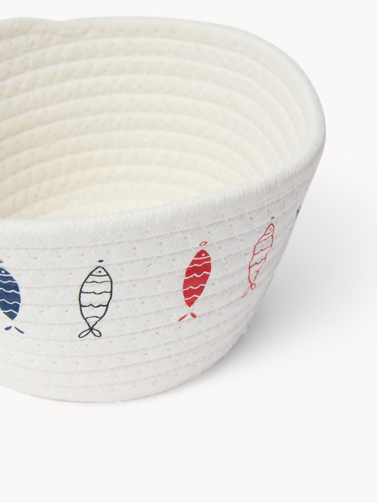 Kitchen basket with nautical print - Introductory price, White / Blue, large image number 1