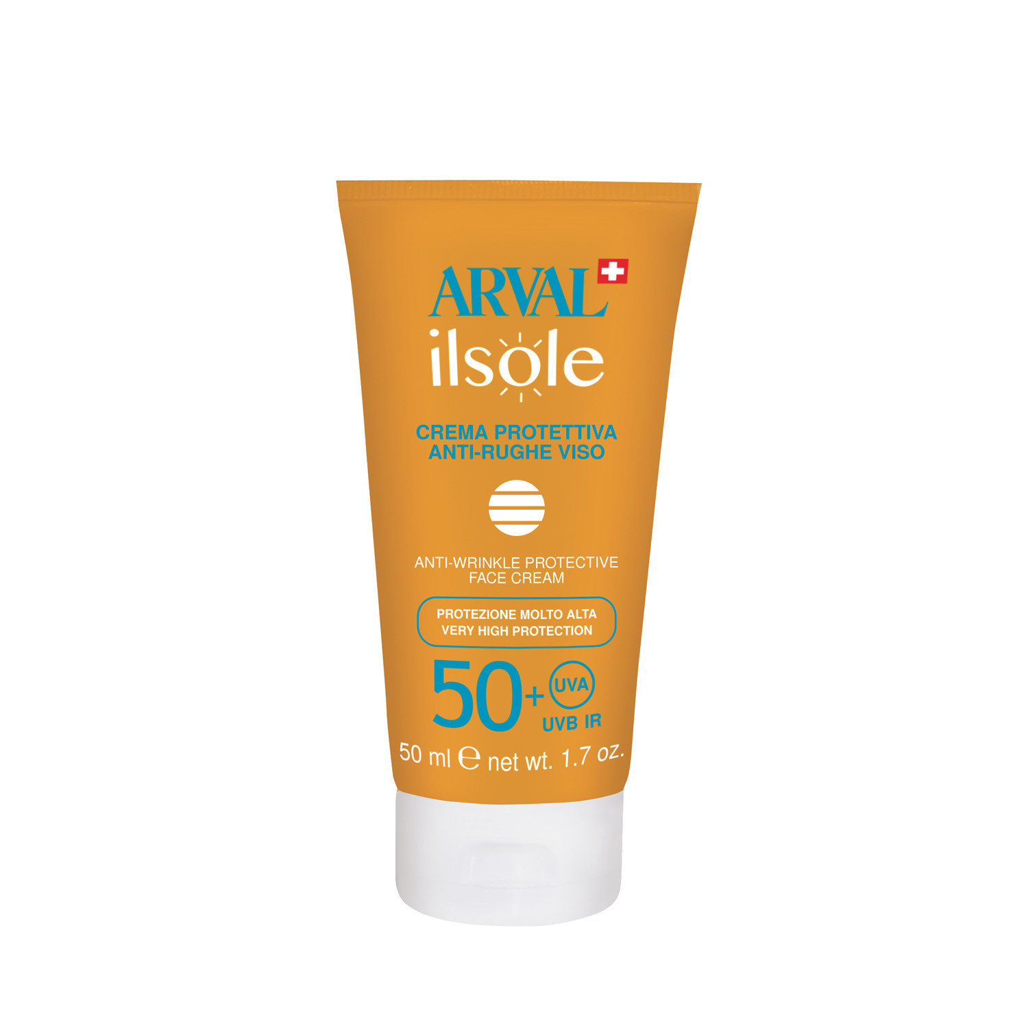 Protective anti-wrinkle face cream SPF 50+, Orange, large image number 0