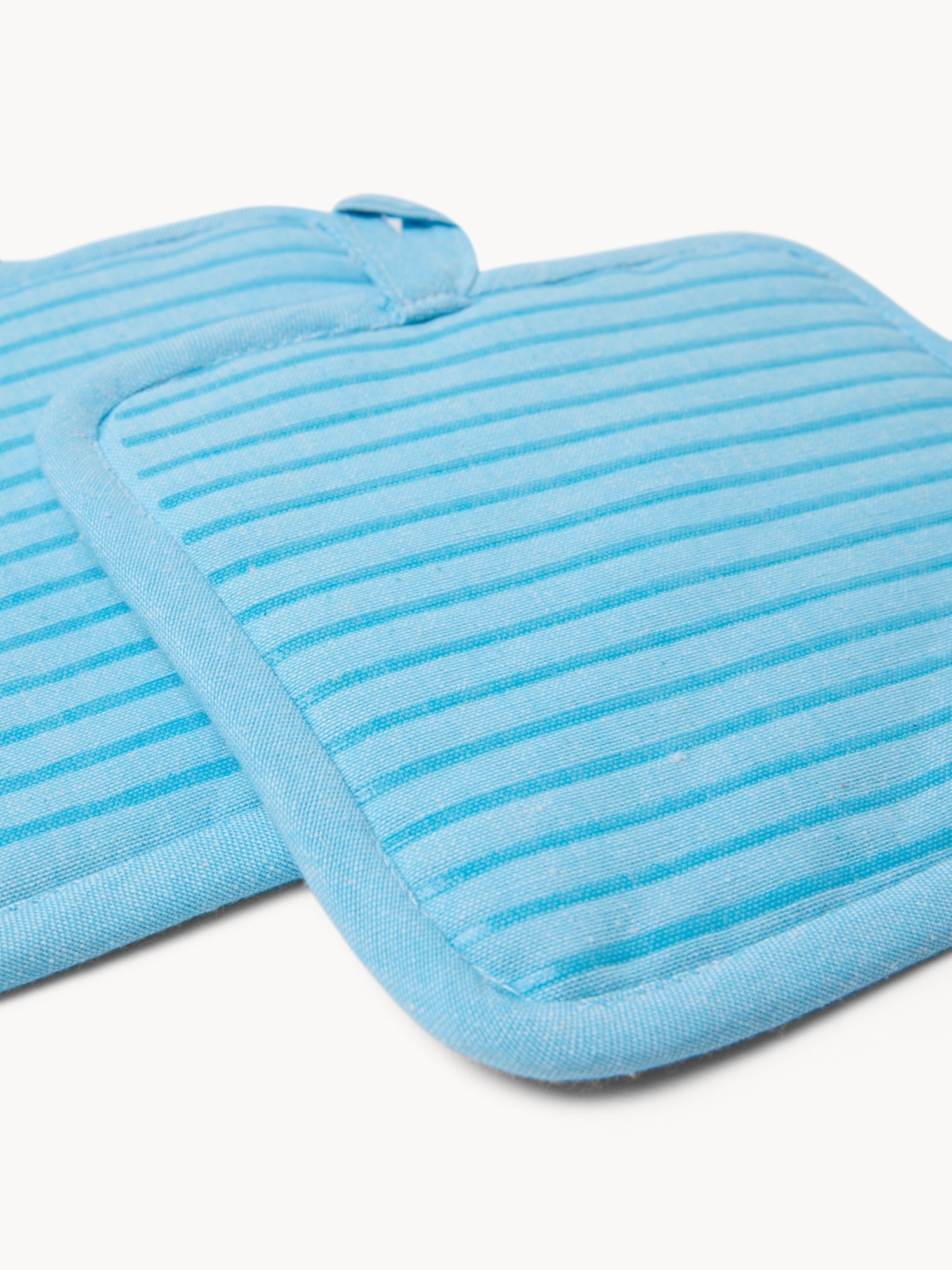 Set of 2 Chambray Cotton Pot Holders - Introductory Price, Light Blue, large image number 1