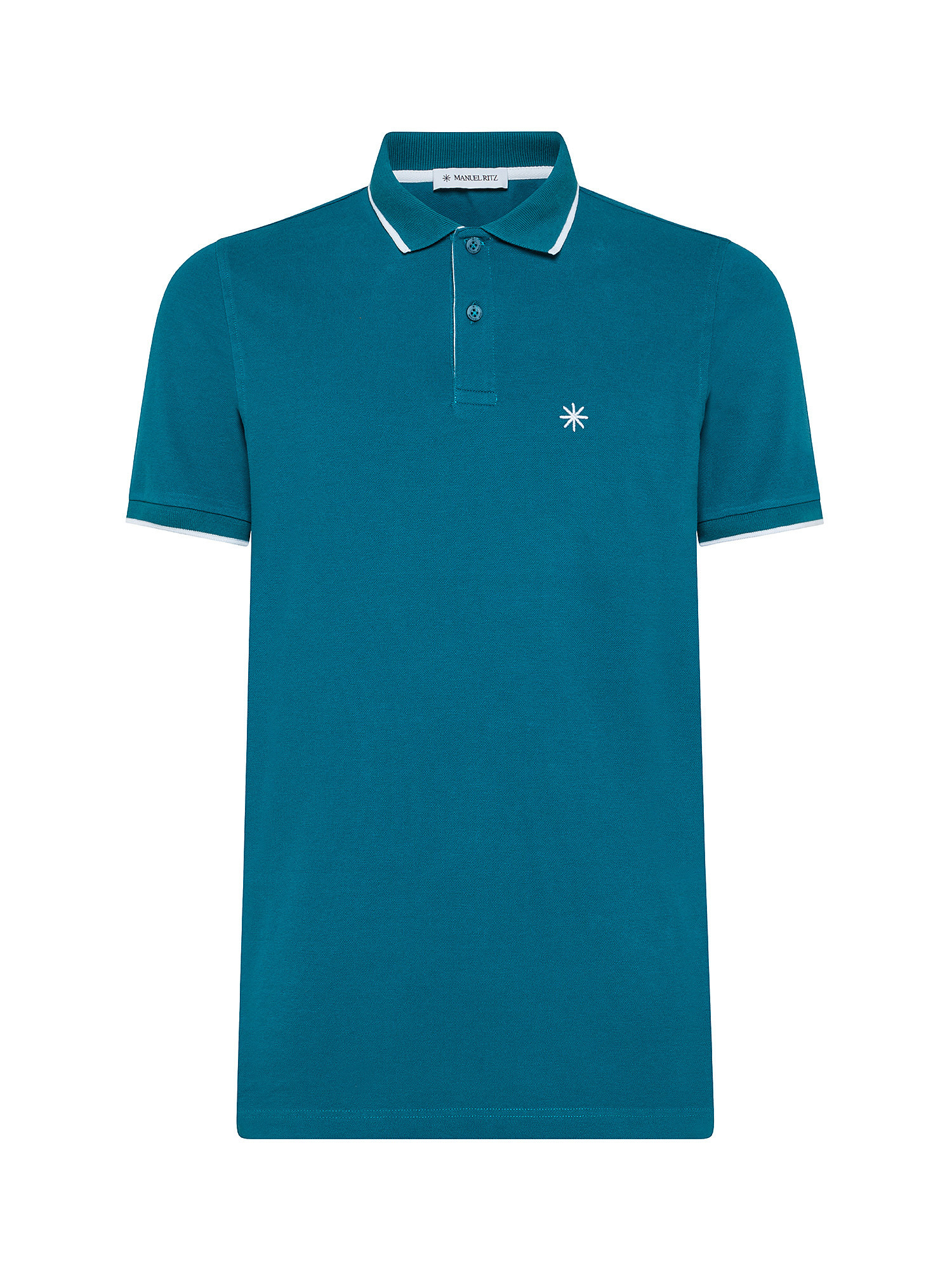 Short sleeve polo shirt, Green teal, large image number 0