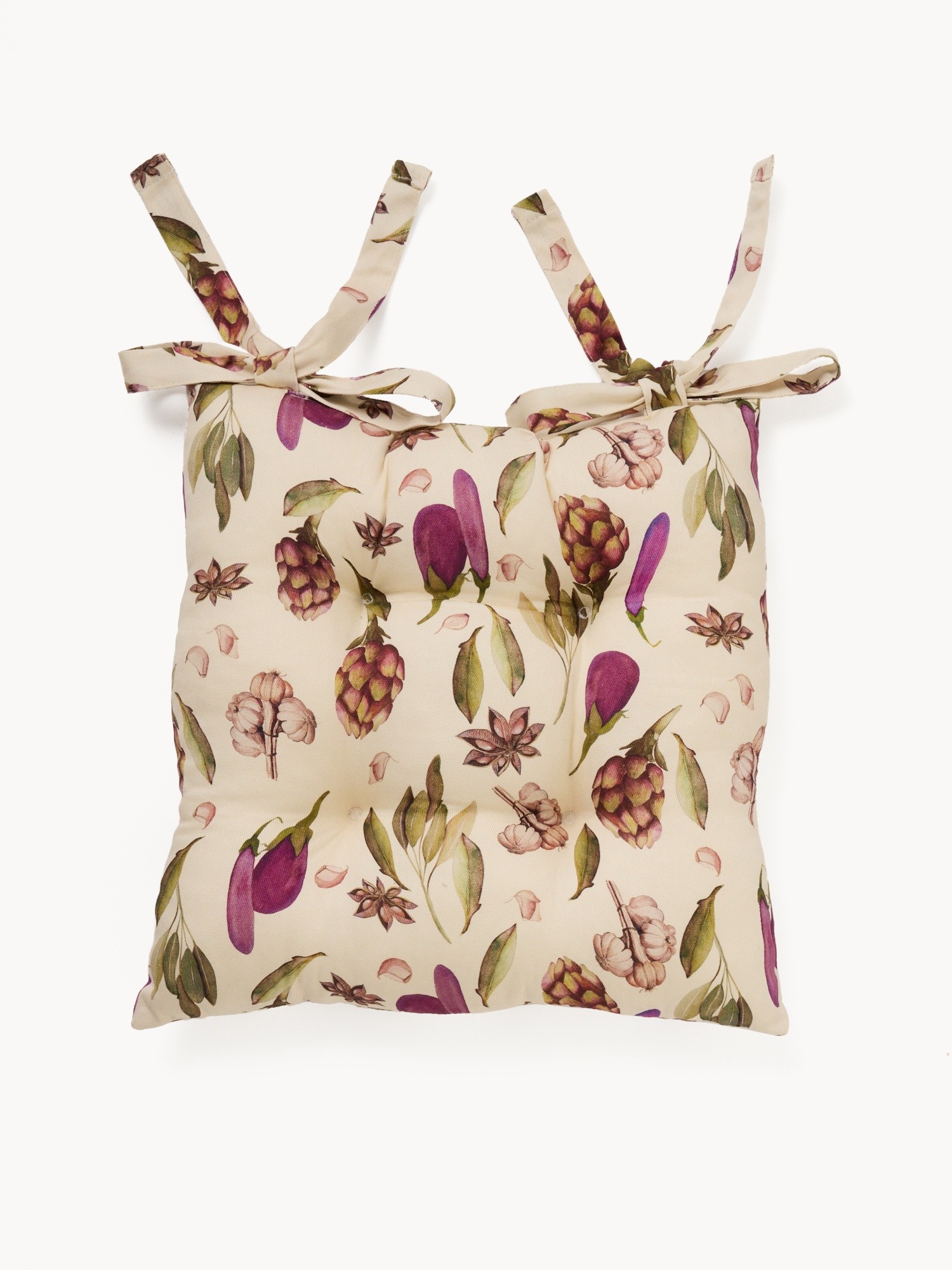 Cotton panama chair cushion with plant-print design, Multicolor, large image number 0