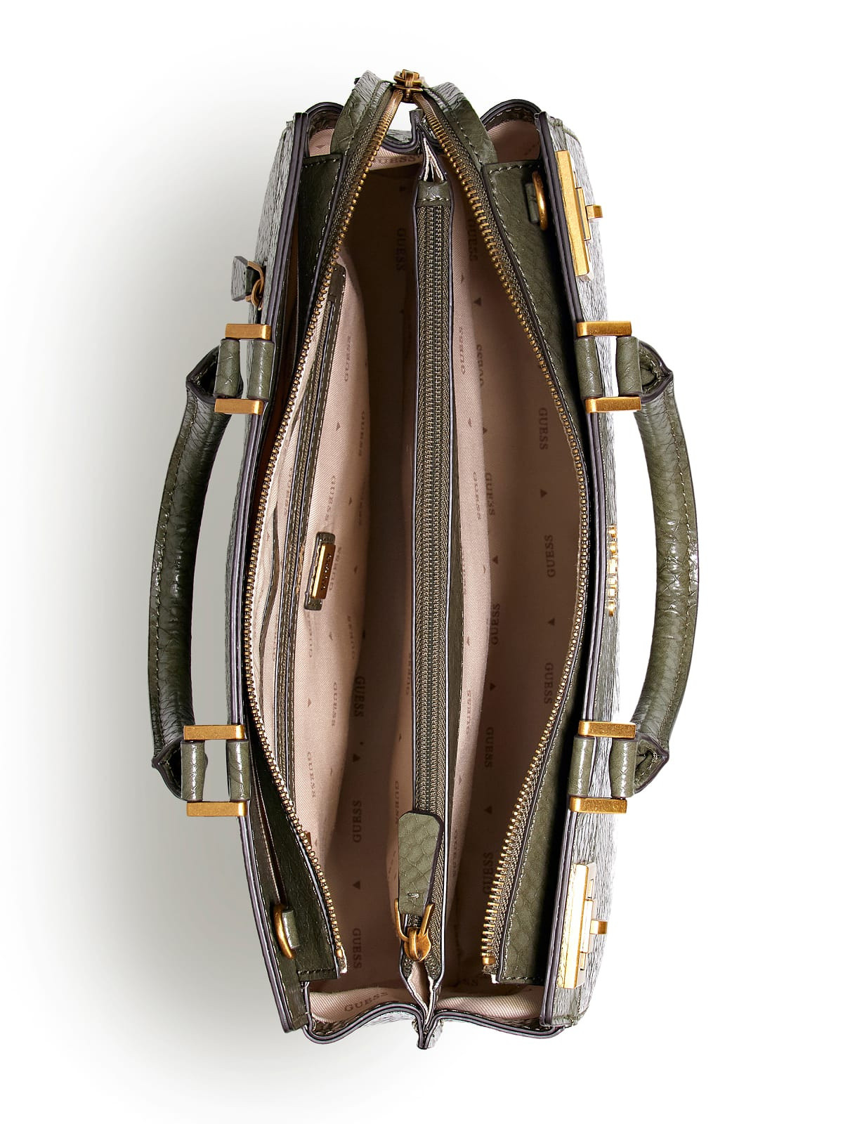 Python effect handbag with shoulder strap, Green, large image number 2