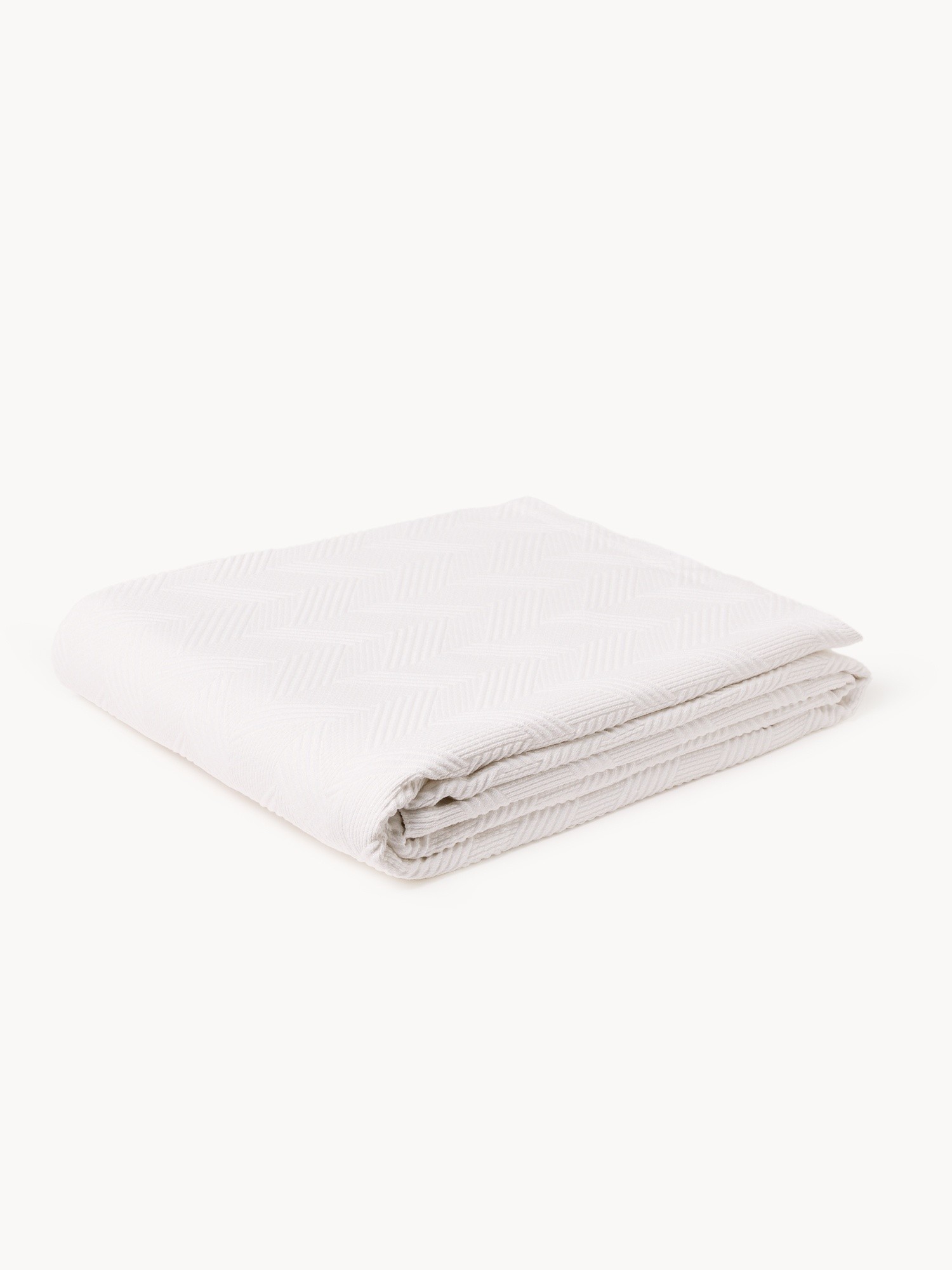 Cotton-blend Jacquard Bedspread - Introductory Price, White, large image number 0