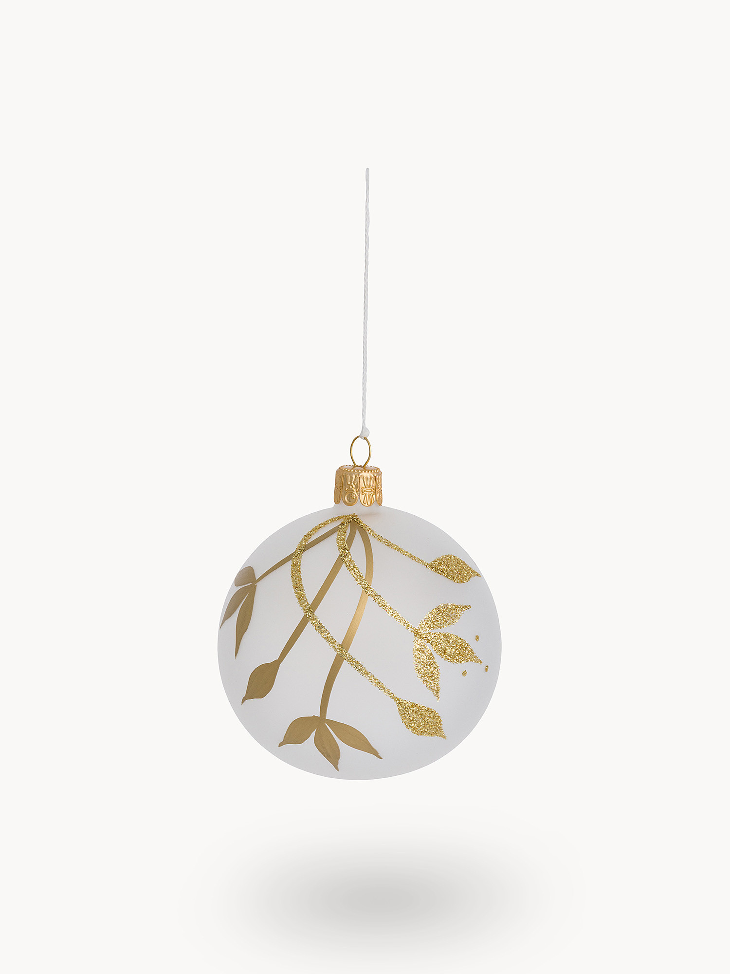 Pallina in vetro soffiato a bocca da artigiani europei, Oro, large image number 0