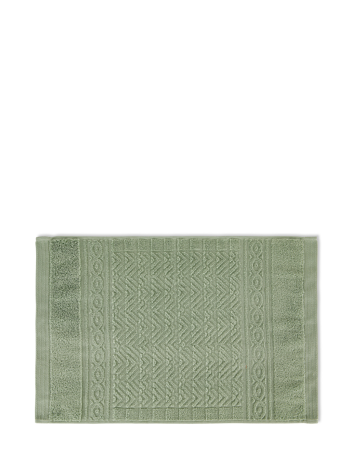 Asciugamano spugna di cotone motivo geometrico, Verde salvia, large image number 1
