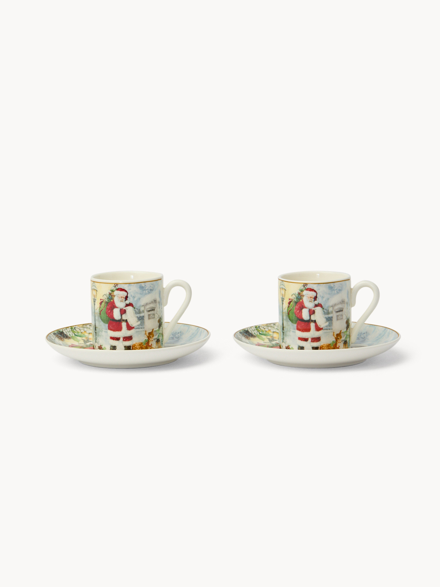 Set of 2 Vintage New Bone China Coffee Cups, White, large image number 0