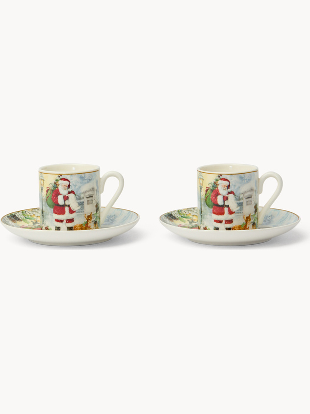 Set of 2 Vintage New Bone China Coffee Cups