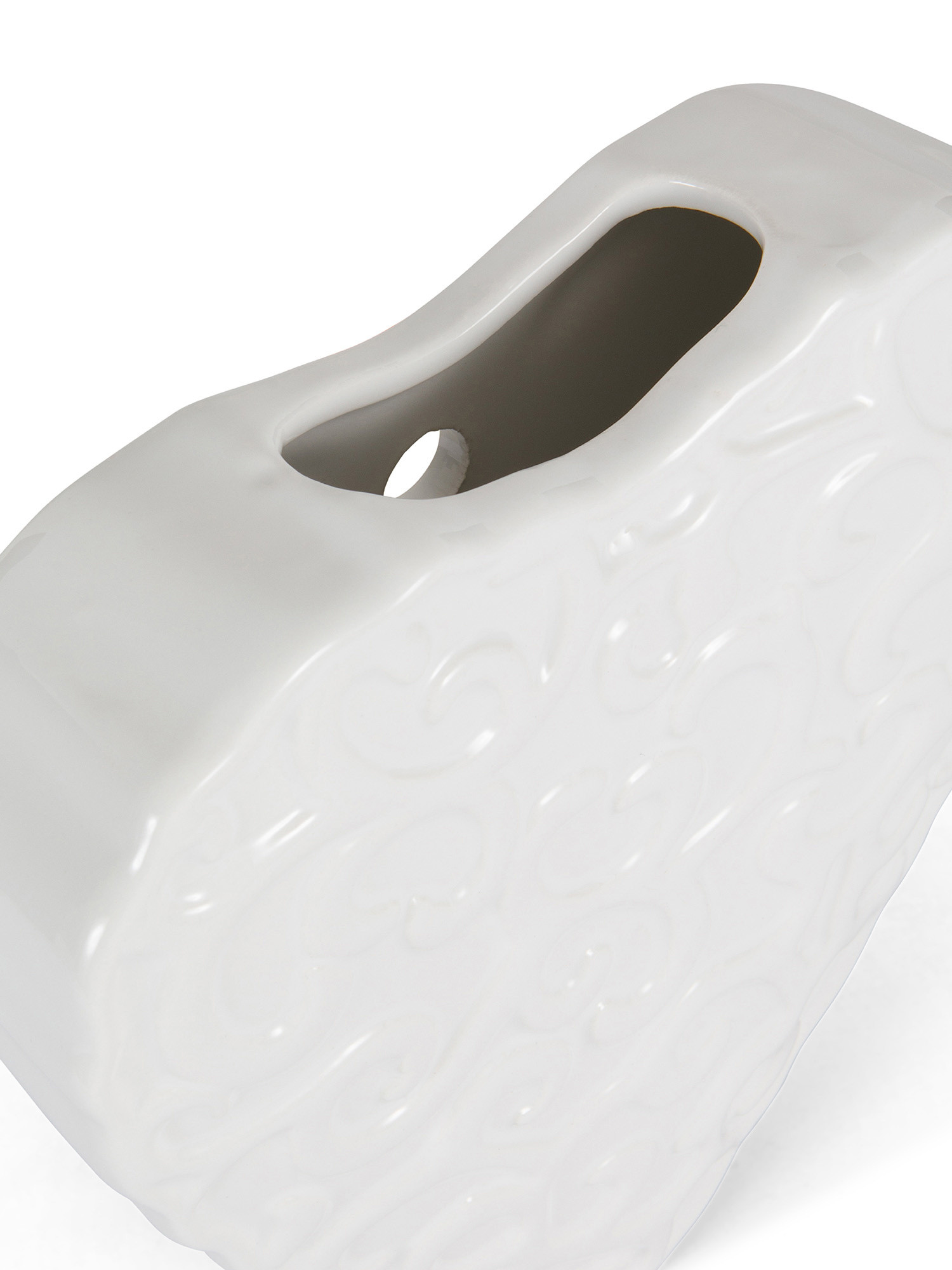 Umidificatore ceramica a cuore decorato, Bianco, large image number 1