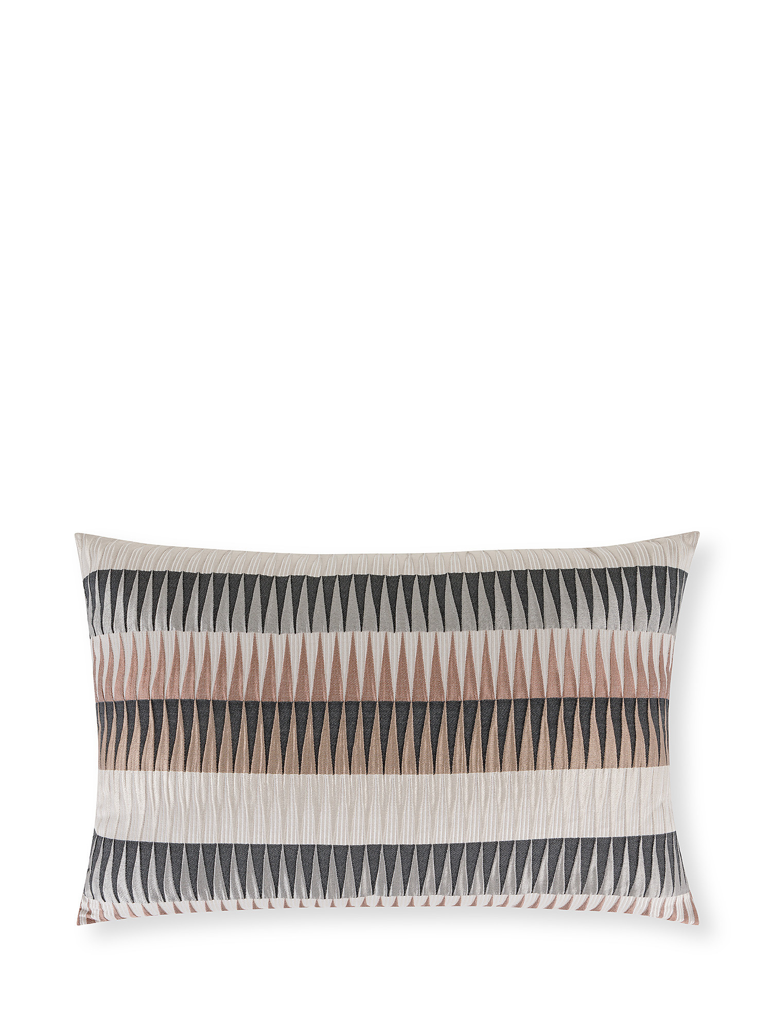 Jacquard cushion with geometric pattern 35x55cm, Beige, large image number 0