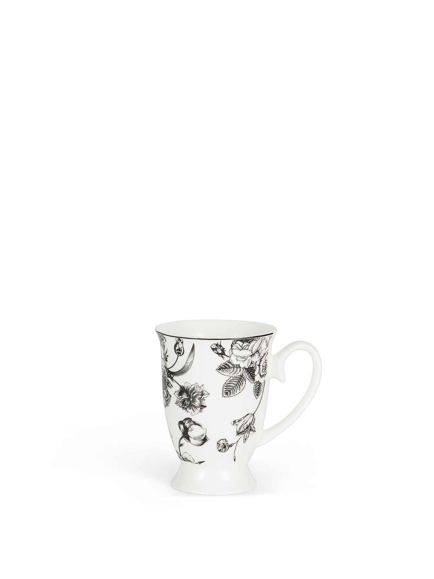Mug new bone china con fiori, Bianco, large image number 0
