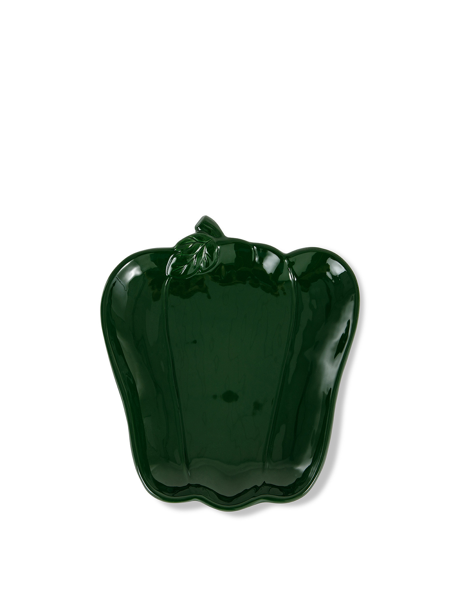 Piatto ceramica a peperone, Verde, large image number 0