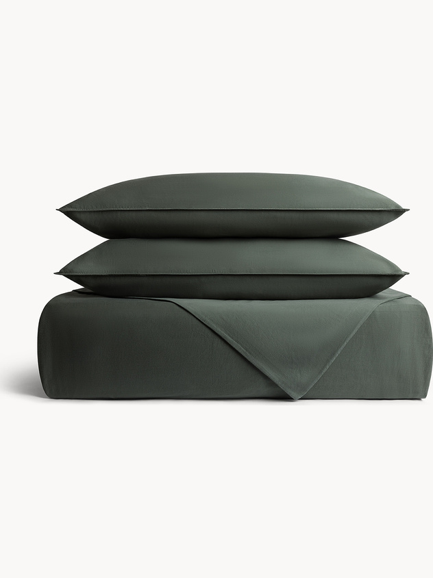 Washed cotton sateen duvet cover