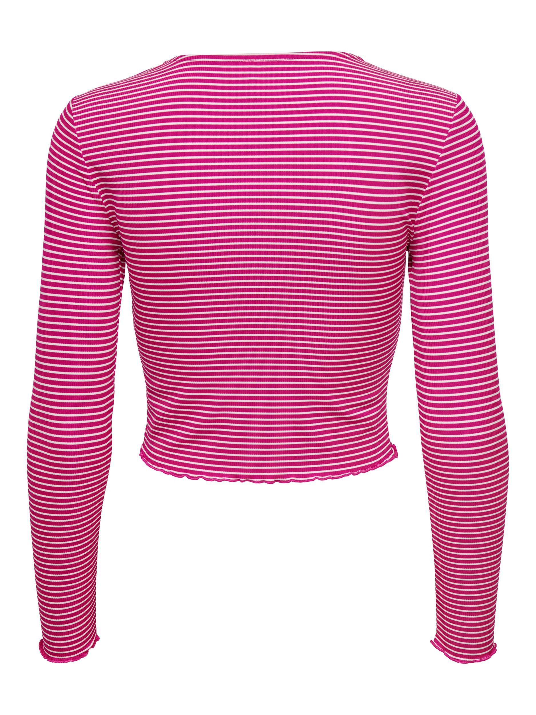 Only - Regular fit striped top, Dark Pink, large image number 1
