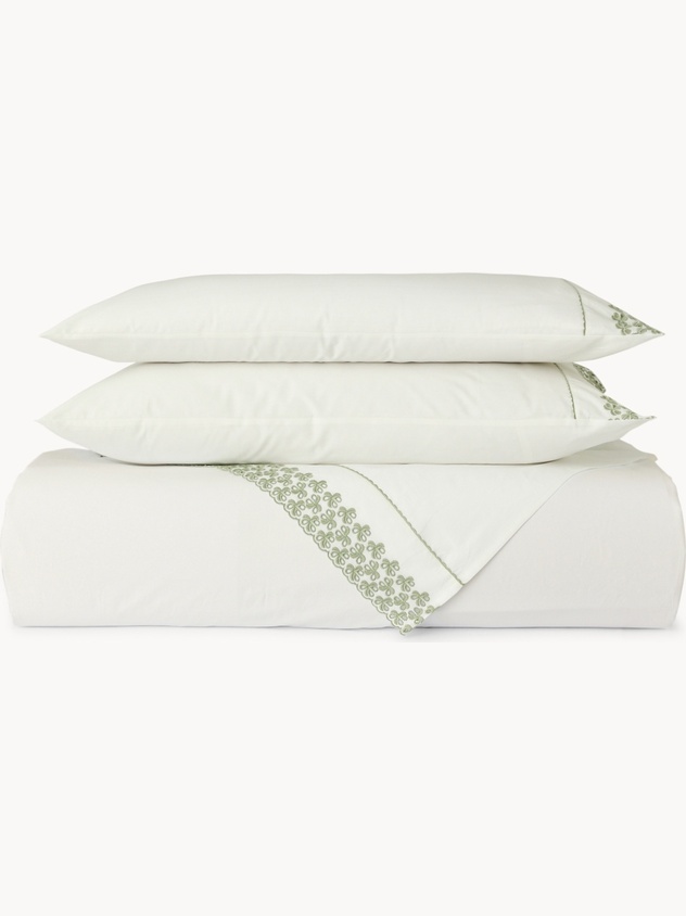 Embroidered Cotton Percale Sheet Set - Discounted Price