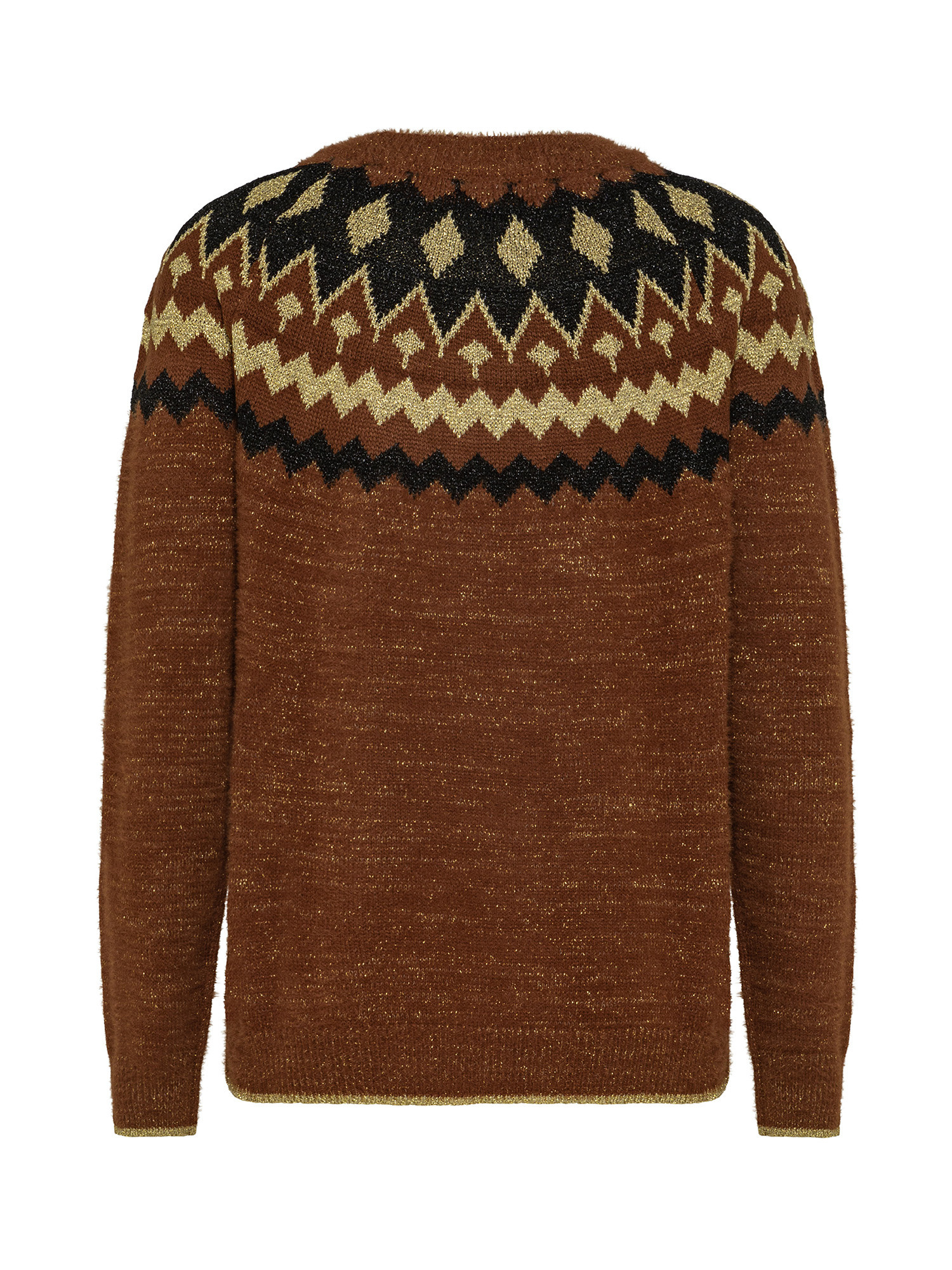 Koan - Crewneck pullover with lurex, Brown, large image number 1