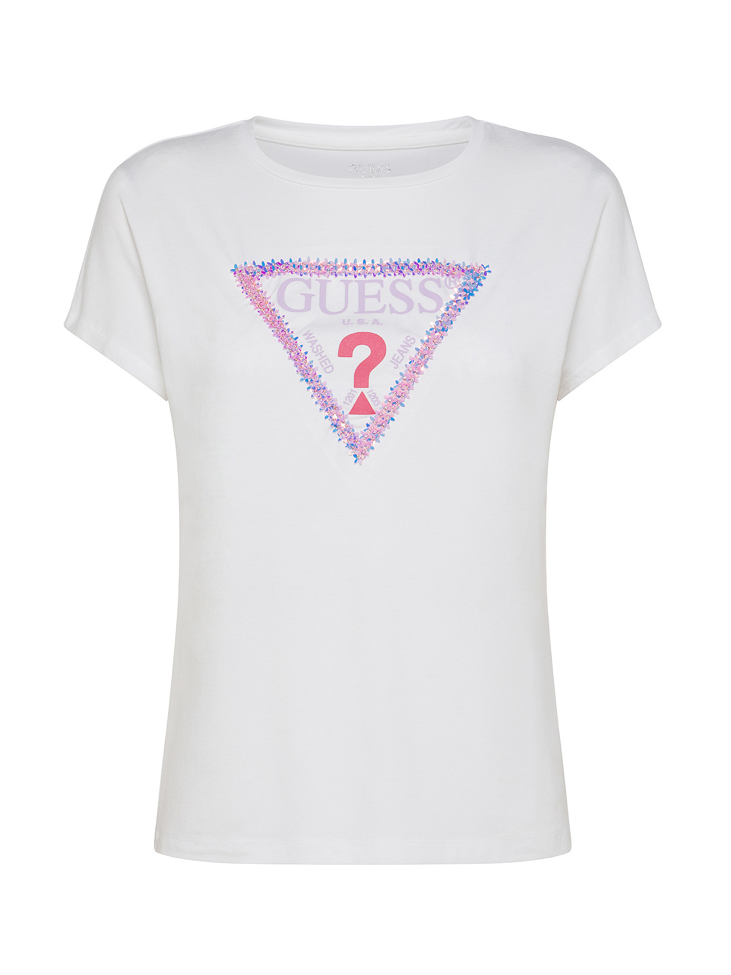 GUESS - T-shirt logo, Bianco, large image number 0