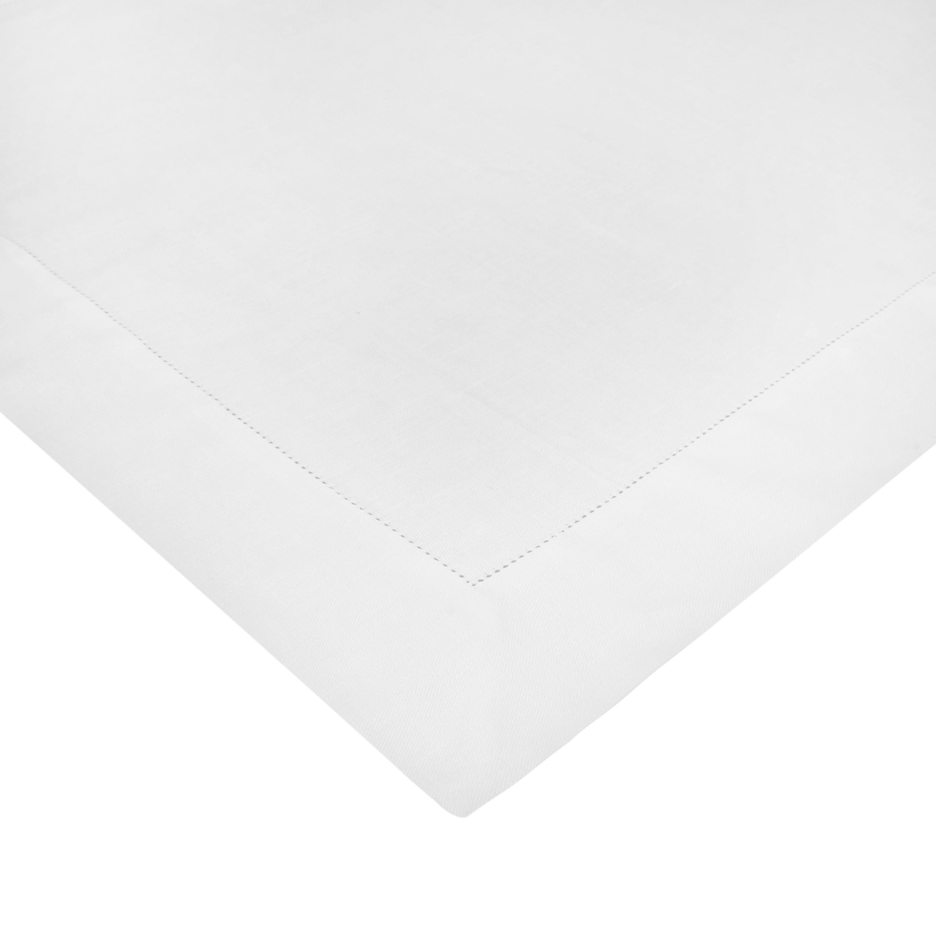 Solid colour linen and cotton table cover, White, large image number 1