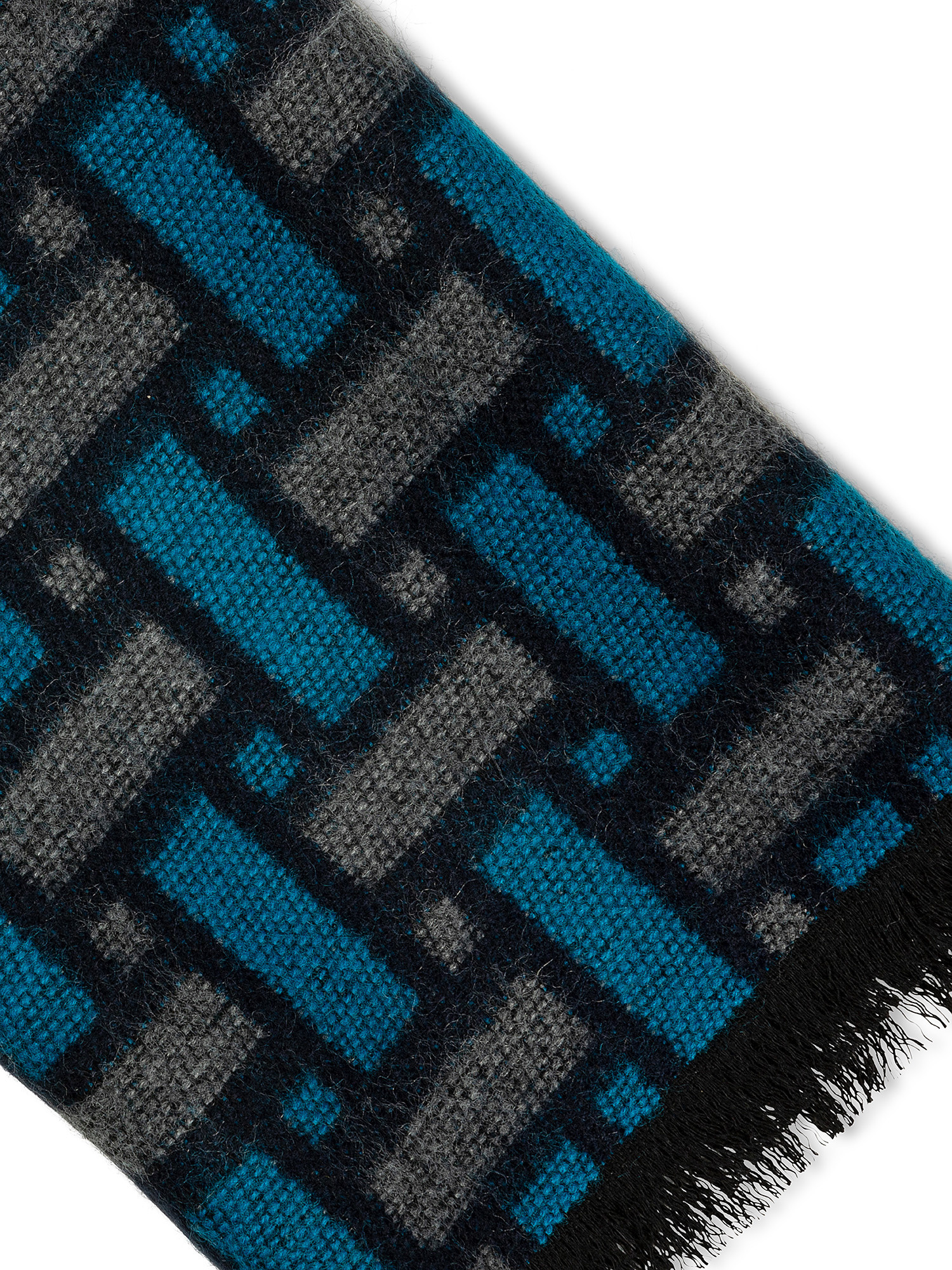 Stole with rectangle pattern, Blue, large image number 1