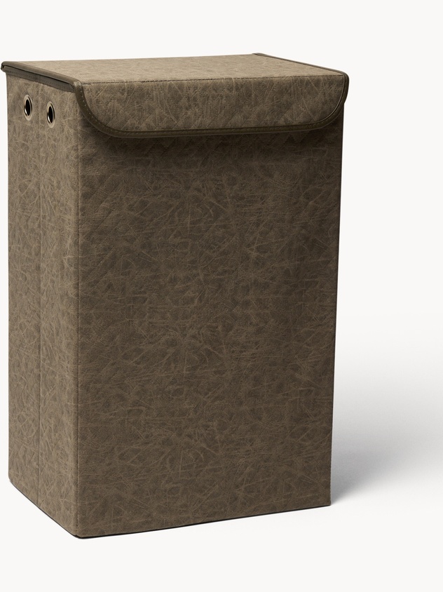 Leather-look Laundry Hamper with Lid - Discounted Price