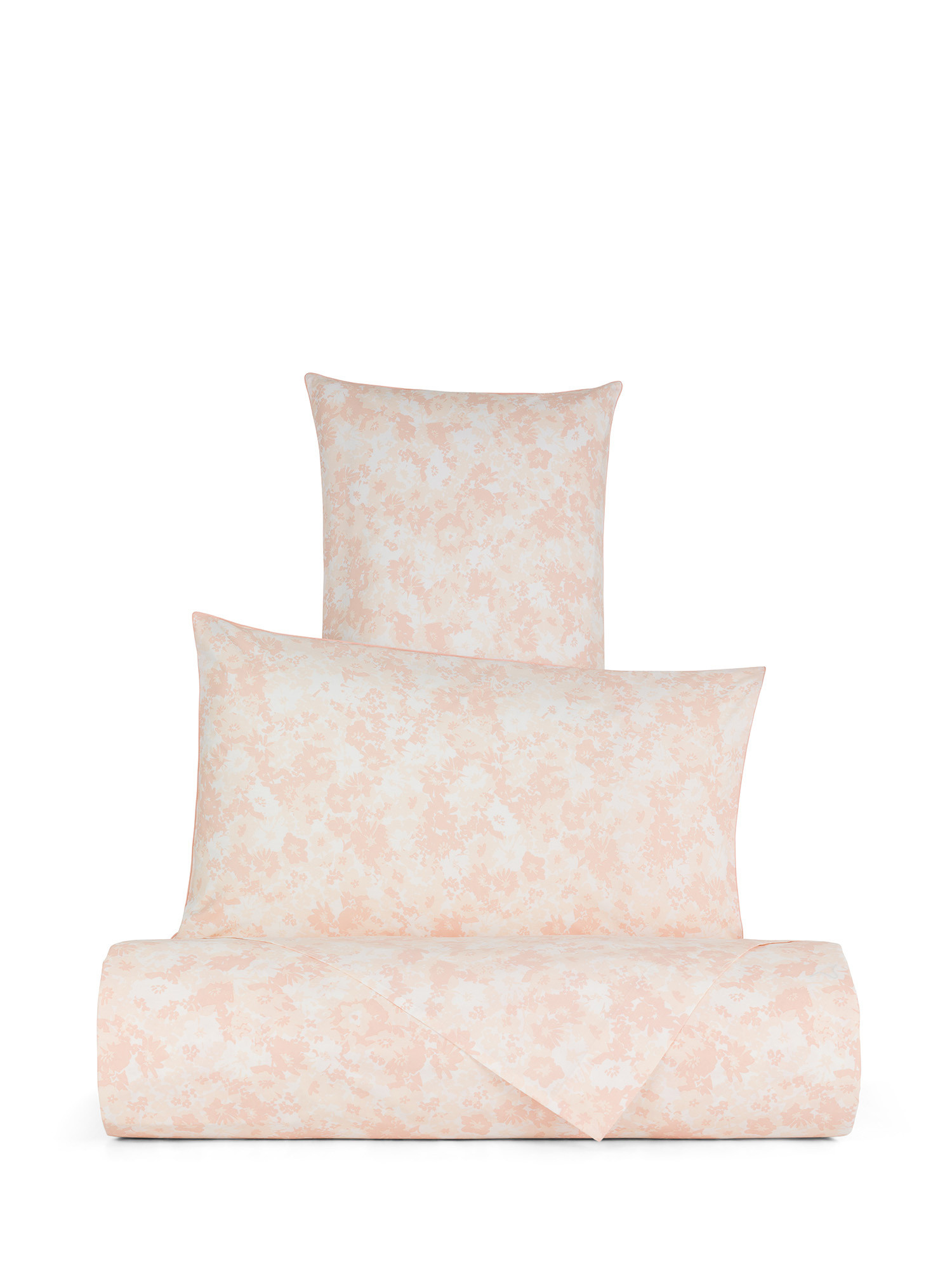 Floral patterned percale cotton pillowcase, Pink, large image number 1