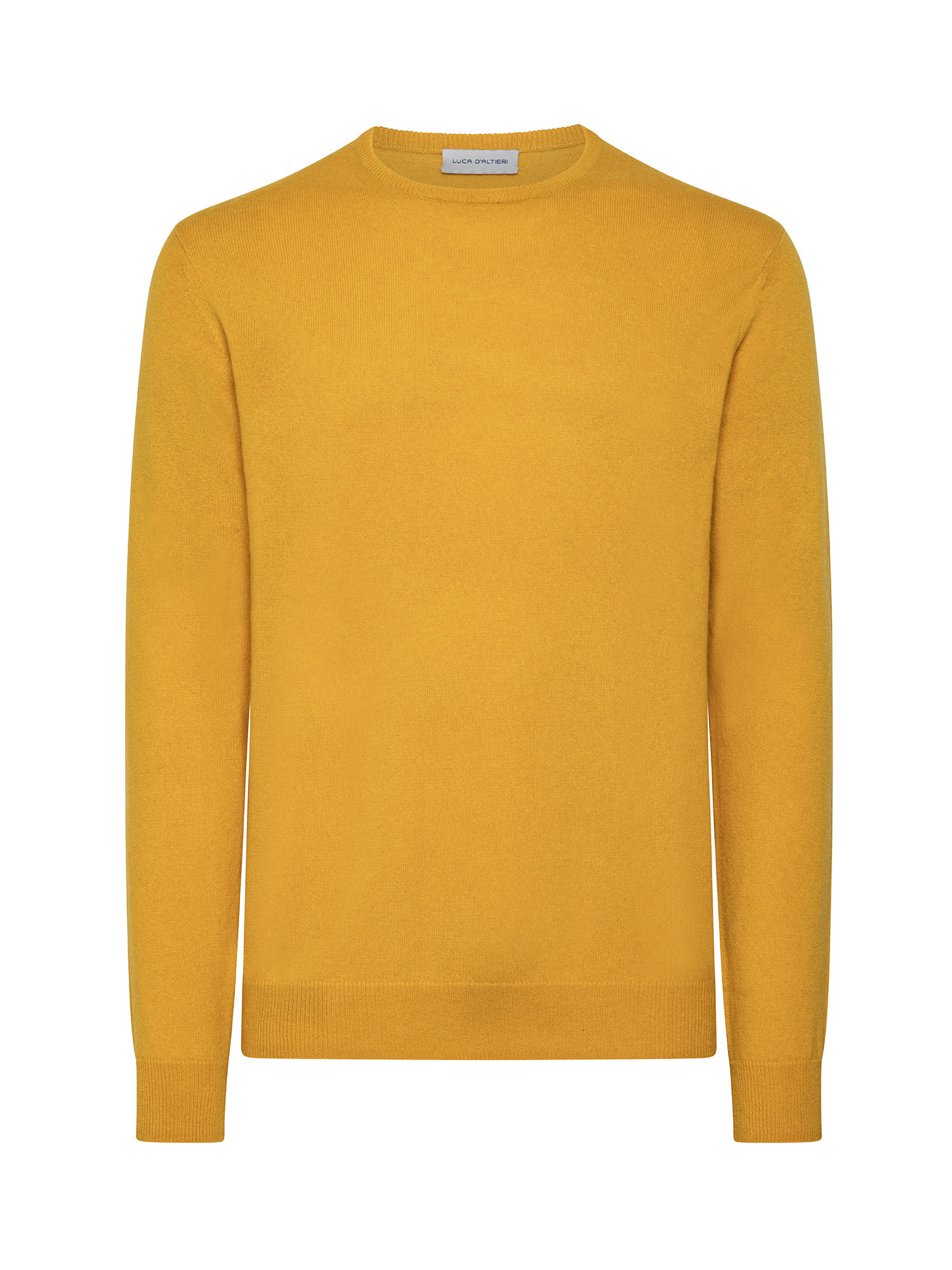 Pullover girocollo in puro cashmere, Giallo, large image number 0