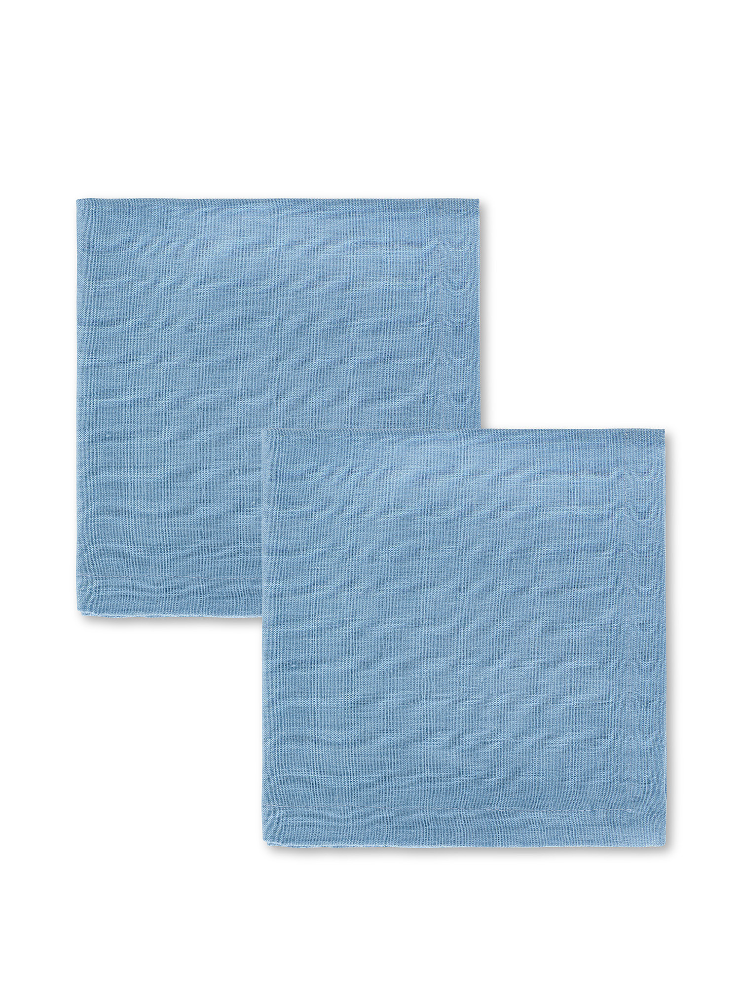 Set of 2 solid color pure linen napkins, Light Blue, large image number 0