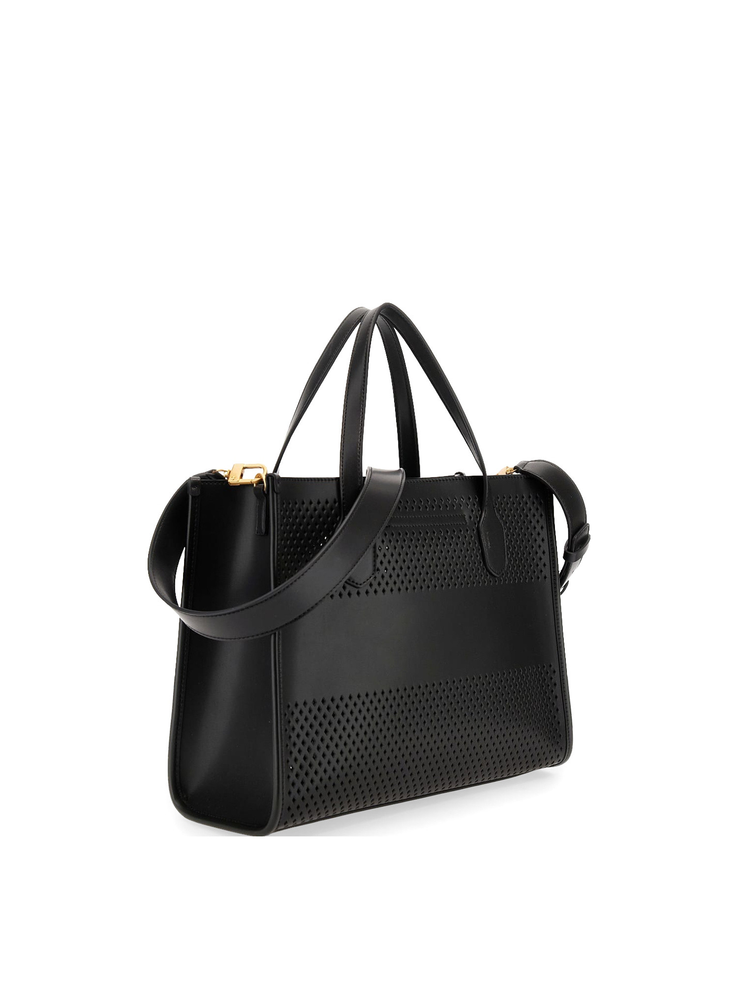 Guess - Katey perforated handbag, Black, large image number 1