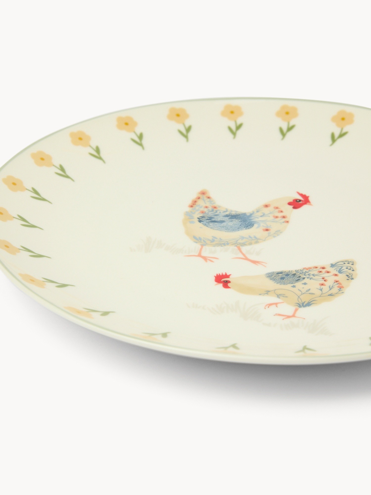 New bone china serving plate with chicken motif, Multicolor, large image number 1