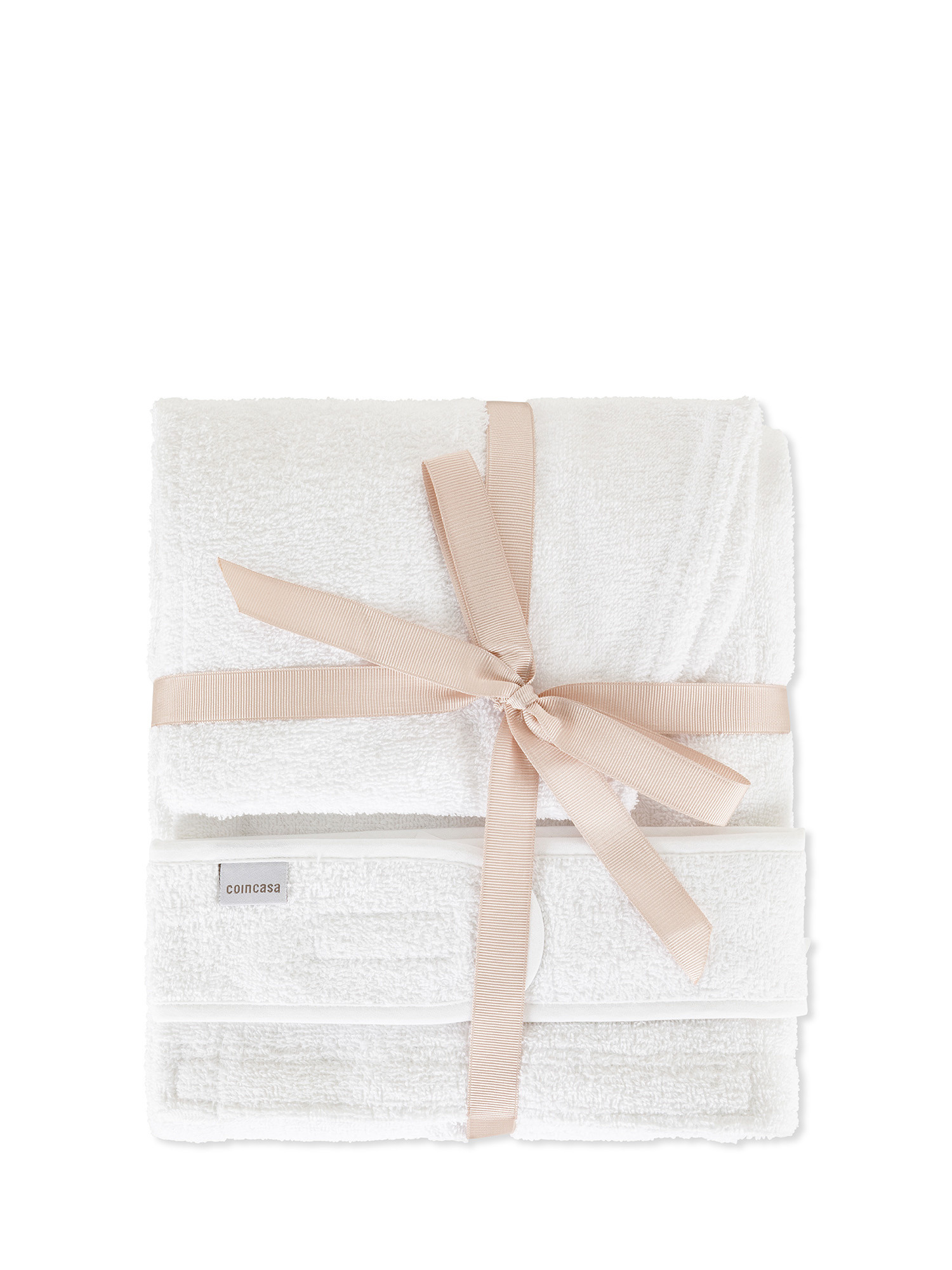 Turban beauty band bath towel set in cotton terry, White, large image number 0