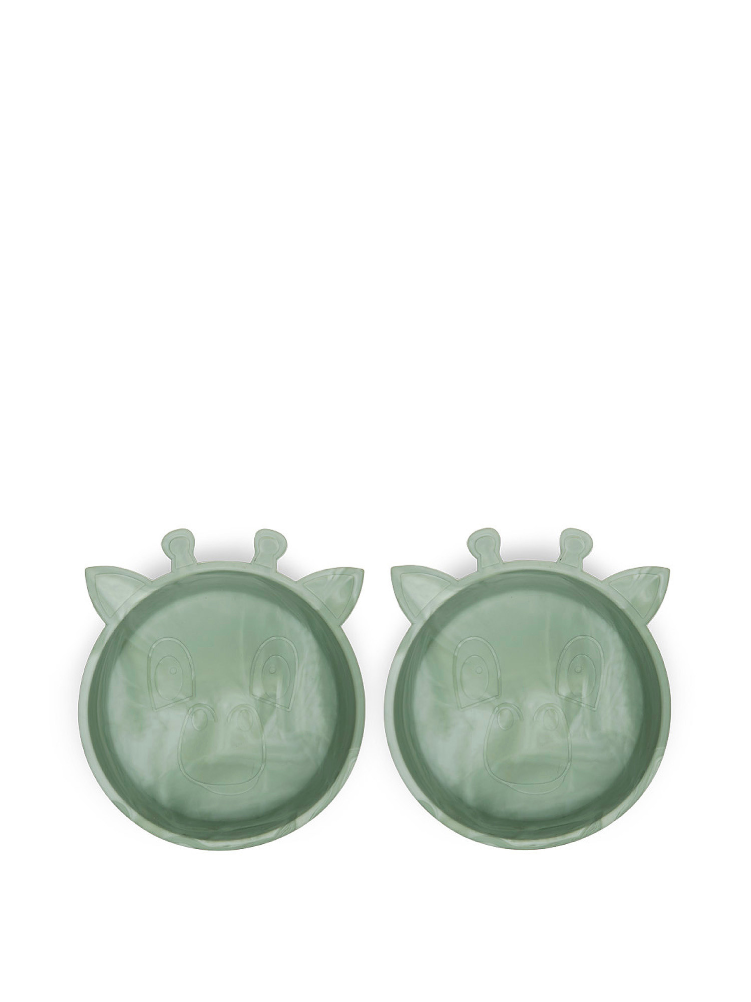 Set of 2 silicone giraffe-shaped bowls, Light Green, large image number 0
