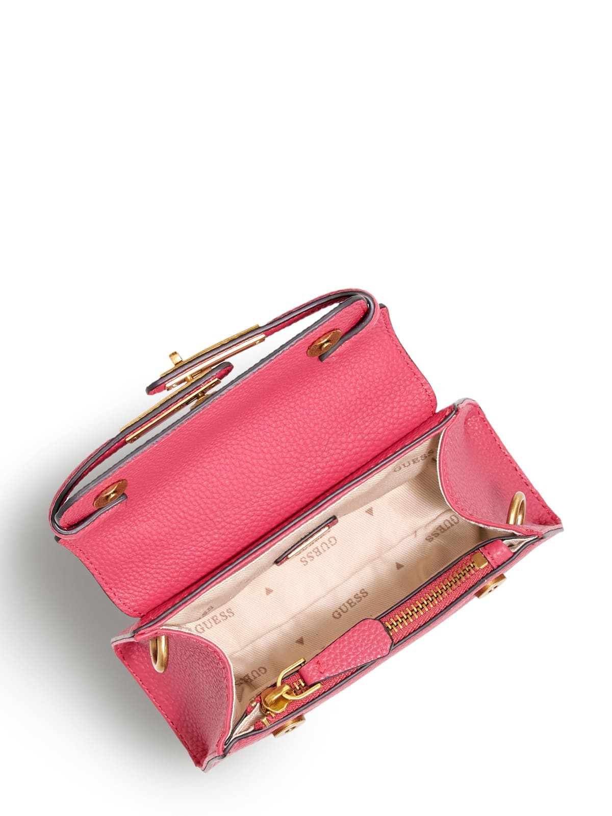 Hand bag with shoulder strap and charm, Pink, large image number 2