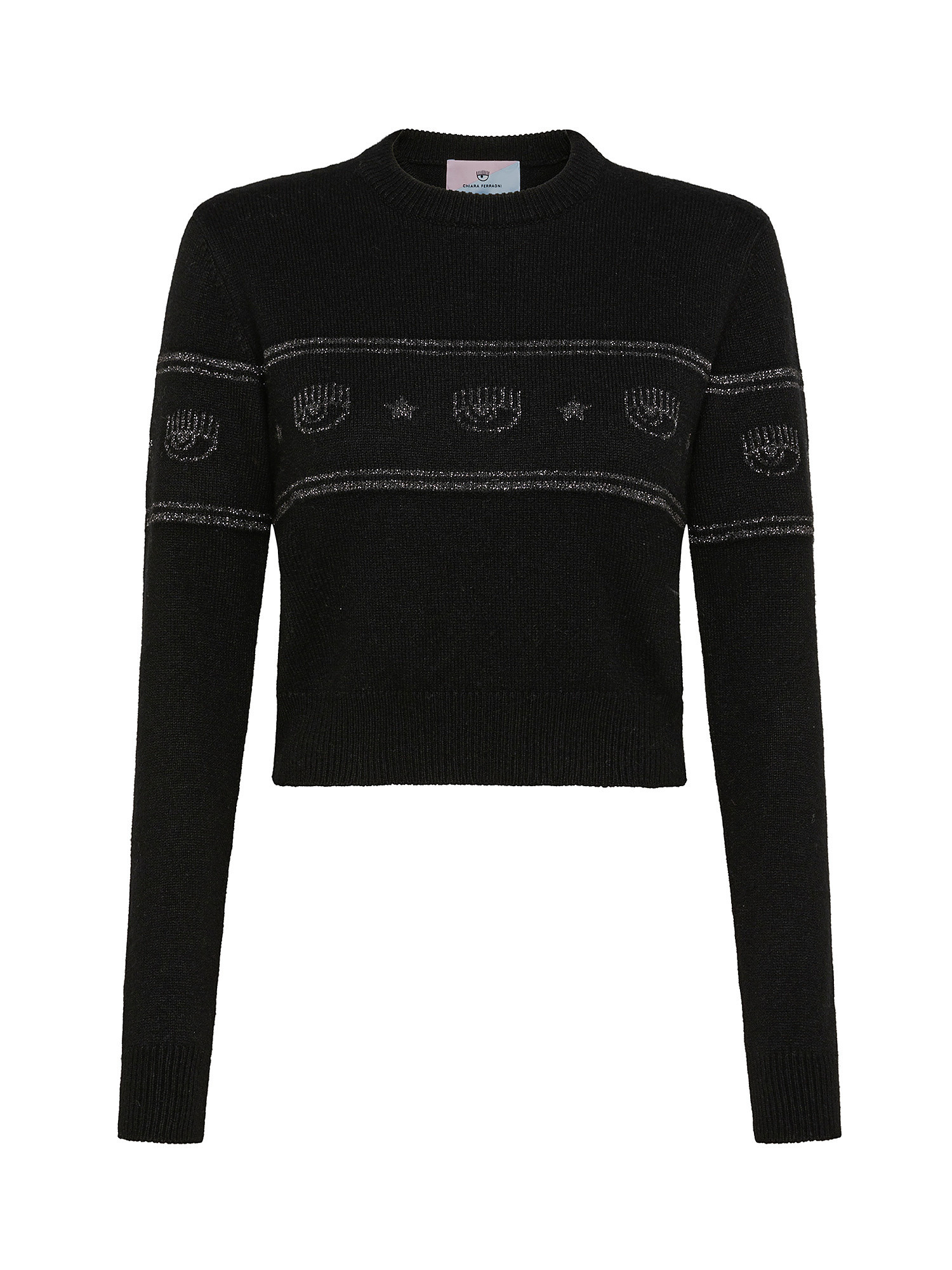 Sweater with logo, Black, large image number 0