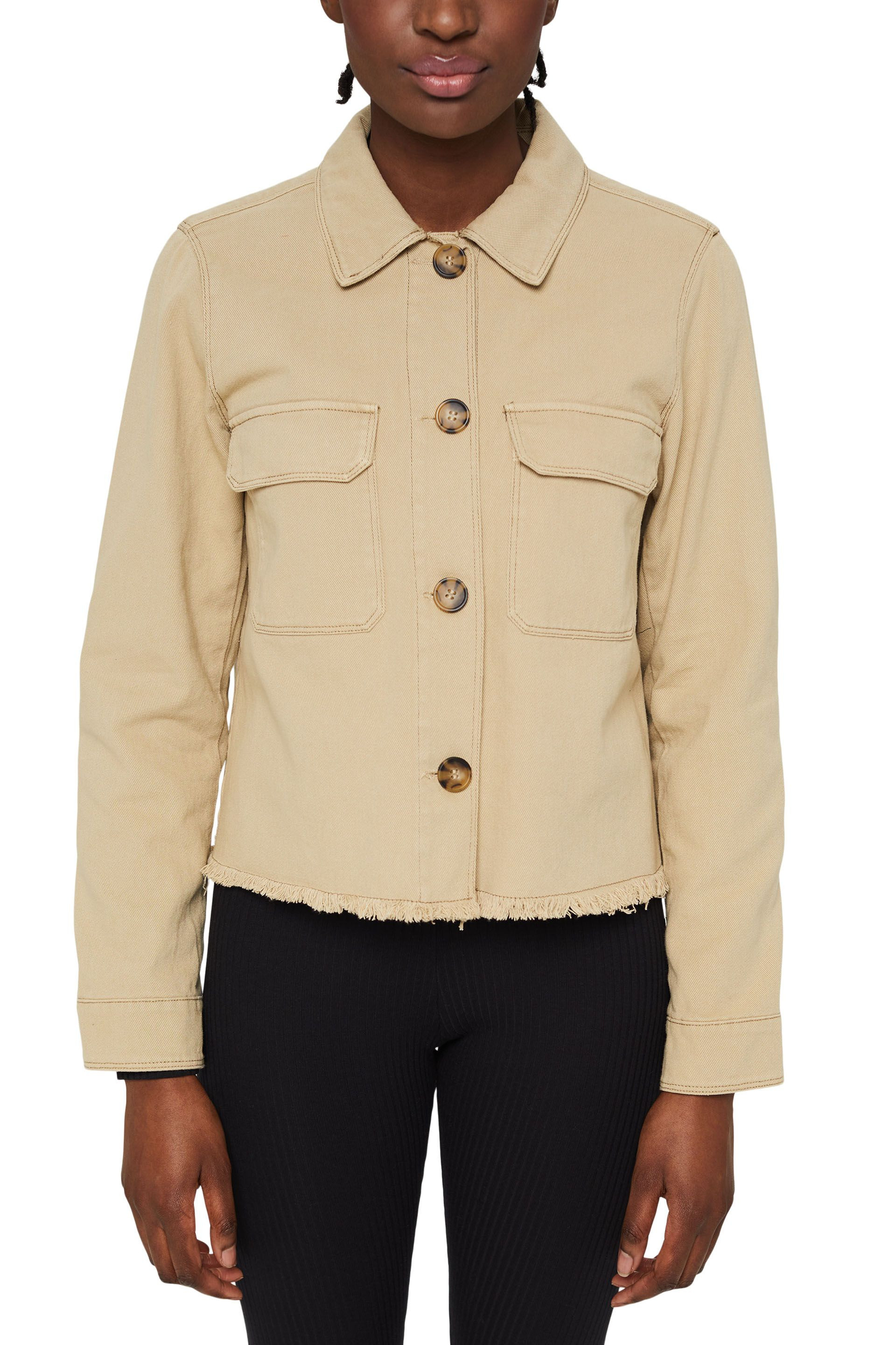 Pure cotton denim jacket, Beige, large image number 1