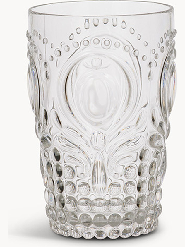 Decorated transparent plastic cup