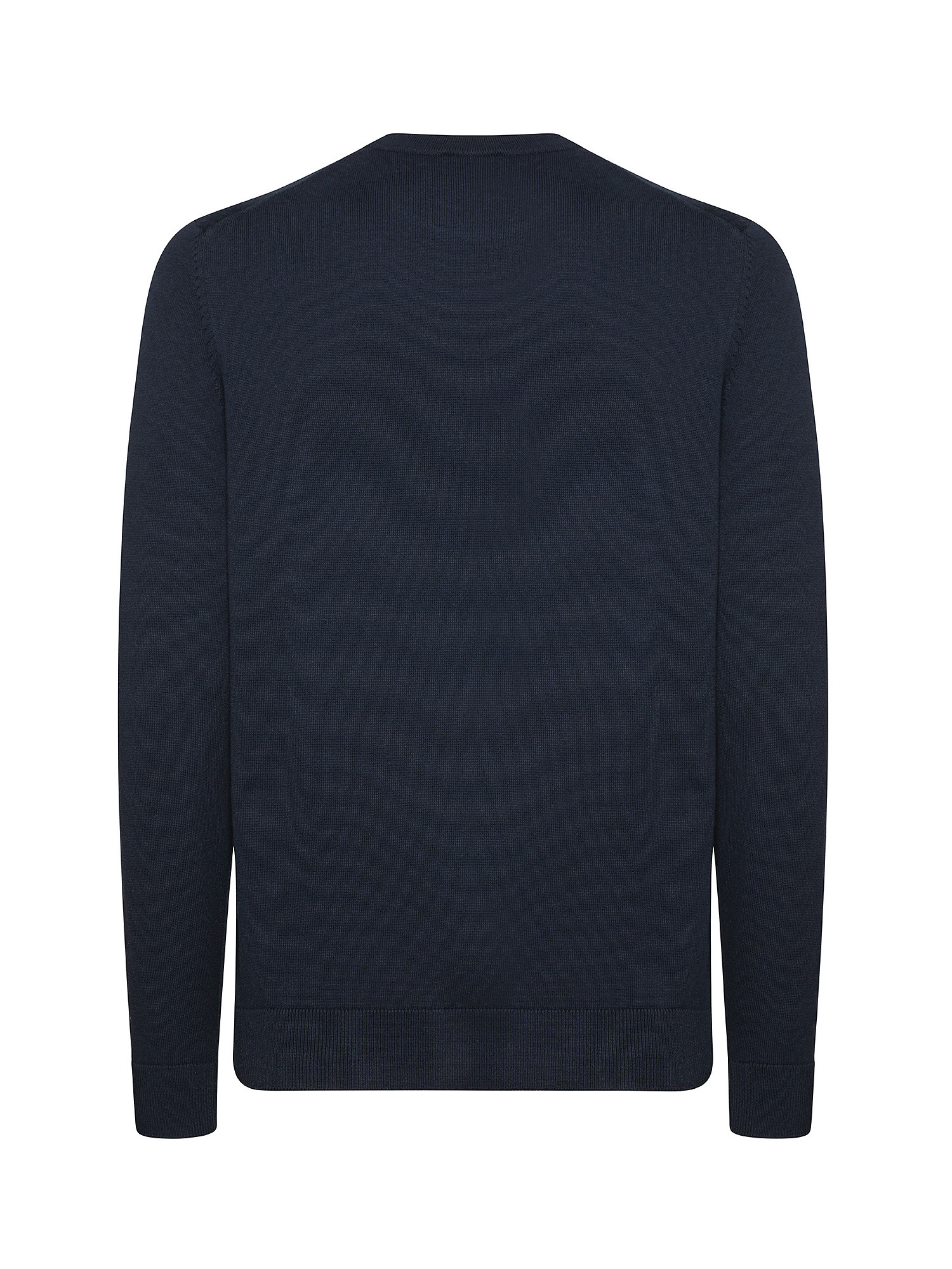 Hugo - Regular fit logo pullover in cotton, Dark Blue, large image number 1