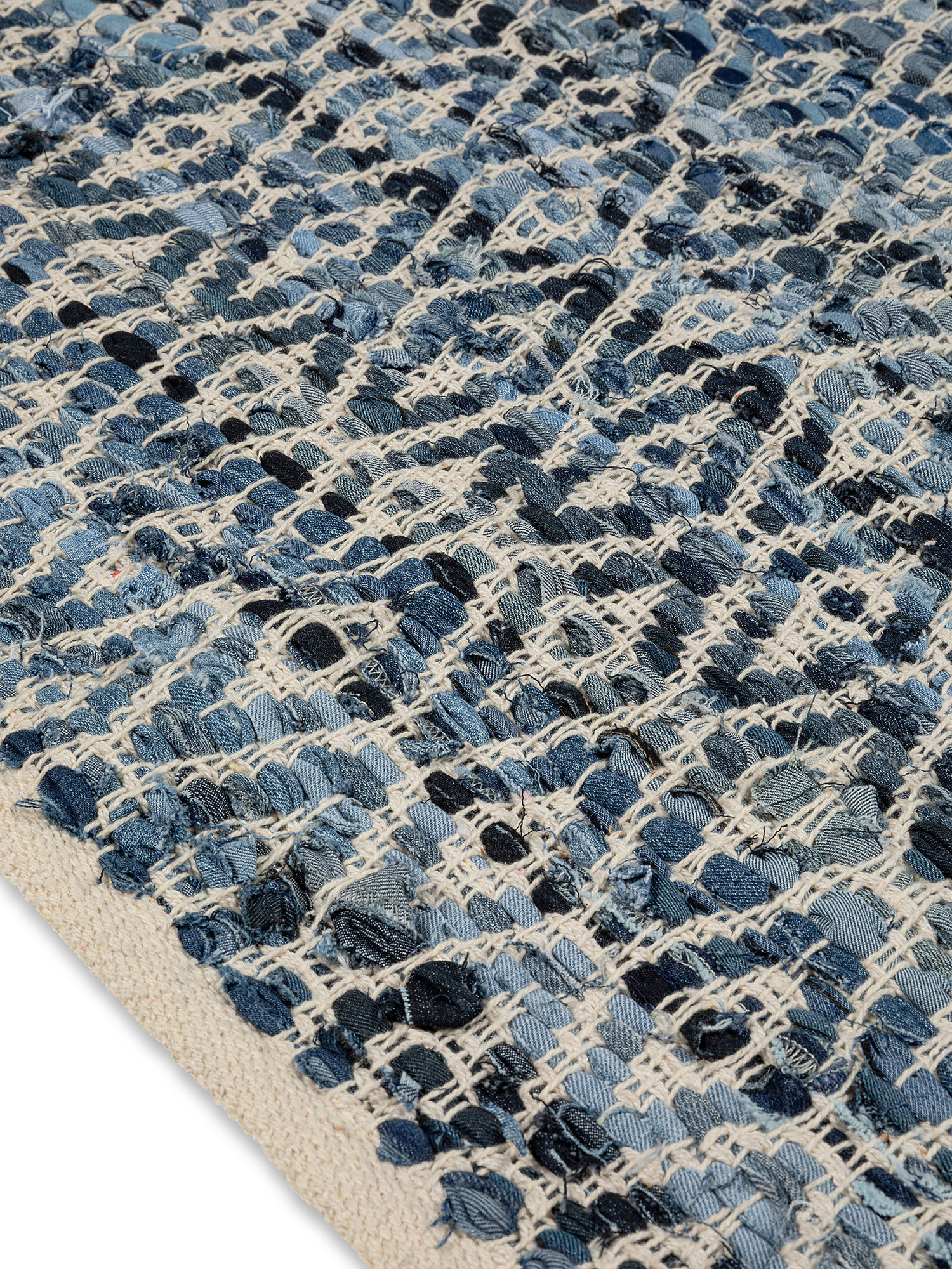 Geometric design woven carpet, Blue, large image number 1