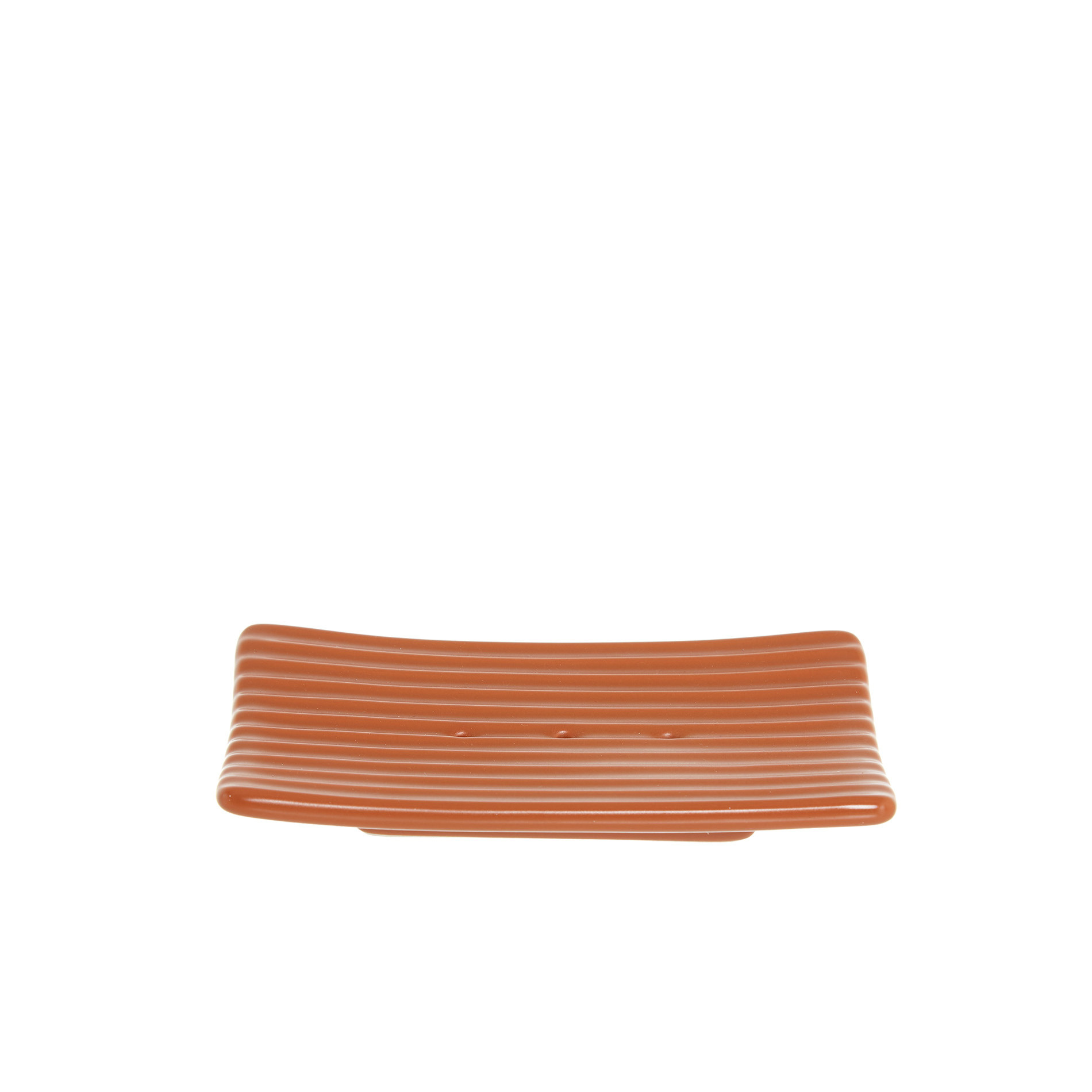 Porta sapone ceramica portoghese rigata, Arancione scuro, large image number 0
