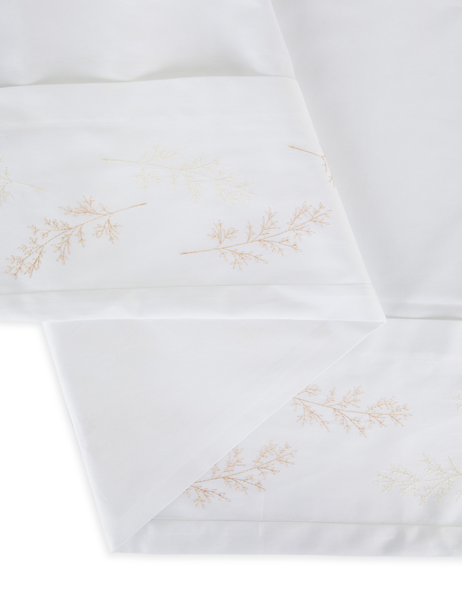 Embroidered sheet in extra fine cotton satin Portofino, White, large image number 2