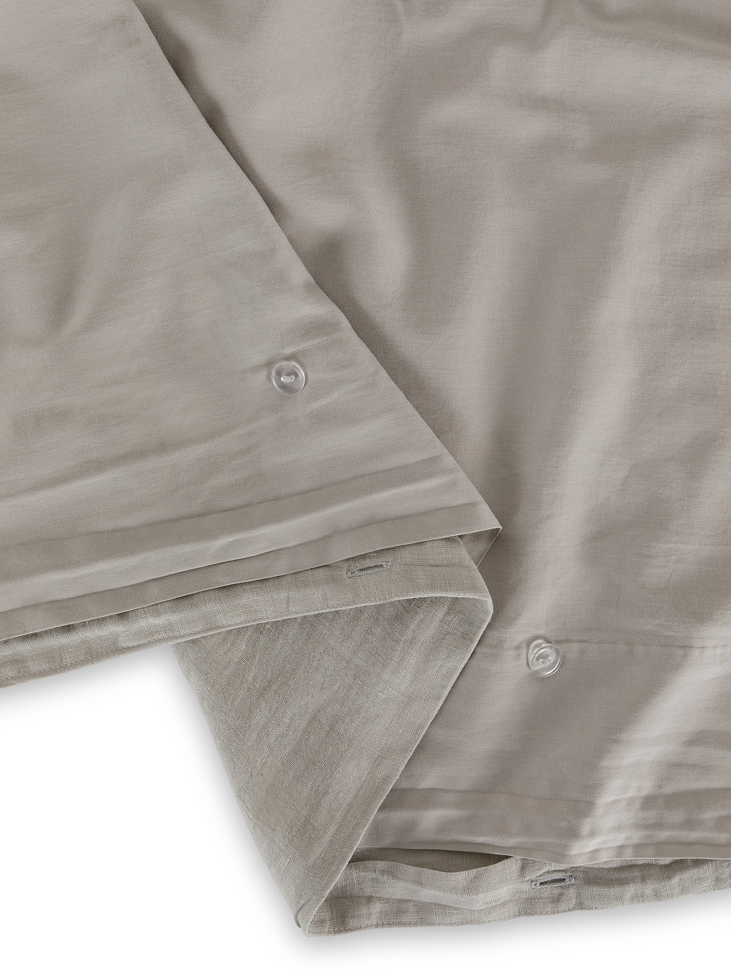 Zefiro solid color linen and cotton duvet cover, Light Grey, large image number 2