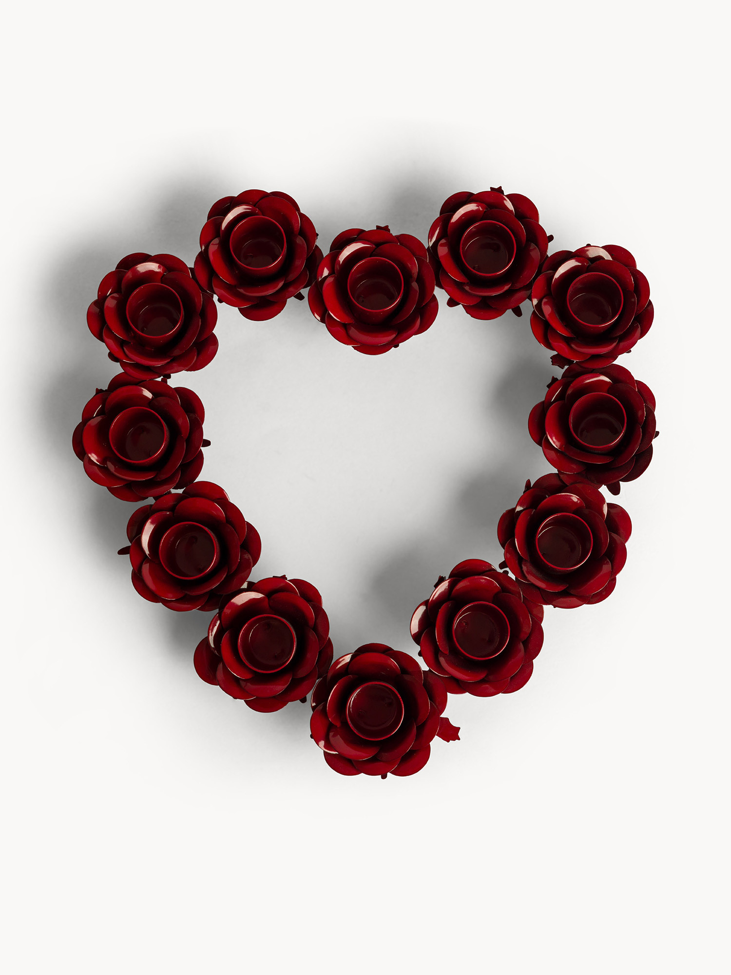 Handcrafted iron candle holder, Red, large image number 1