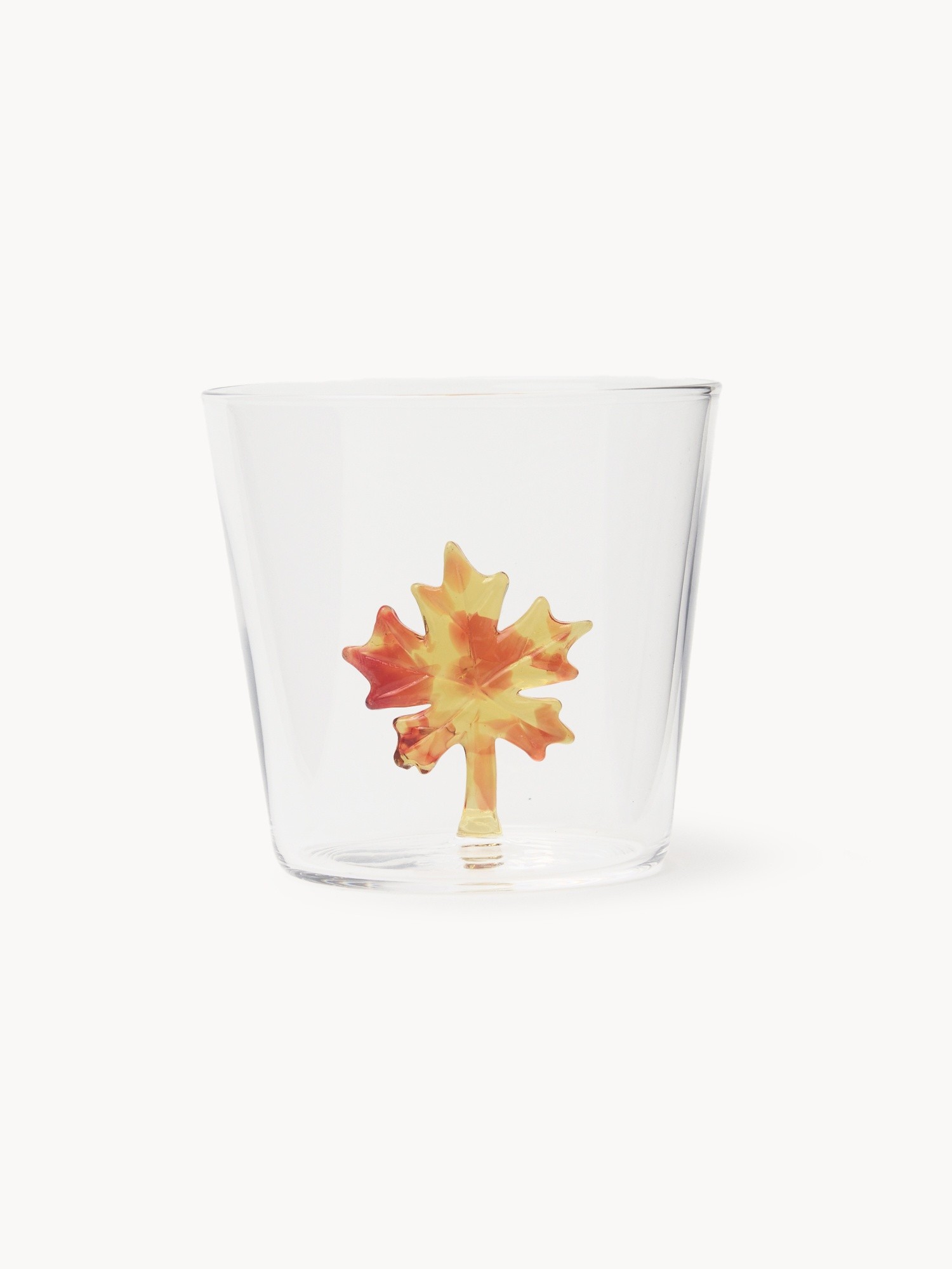 Borosilicate glass tumbler with autumn leaf detail, Transparent, large image number 0