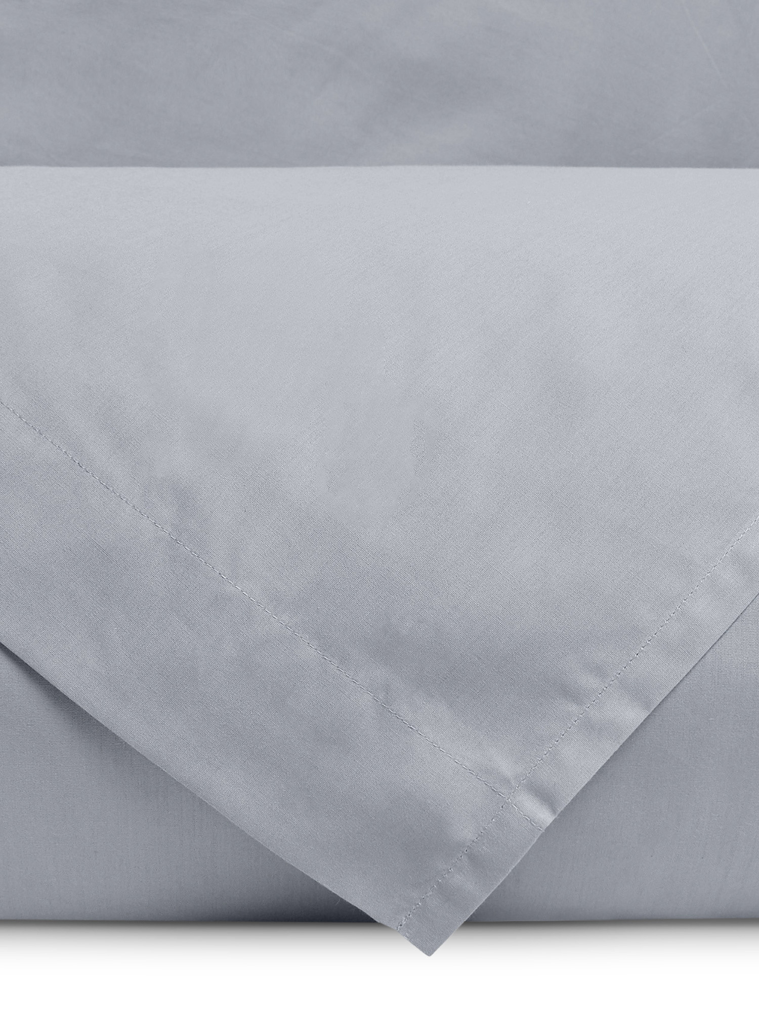 Solid color cotton percale sheet set, Grey, large image number 1