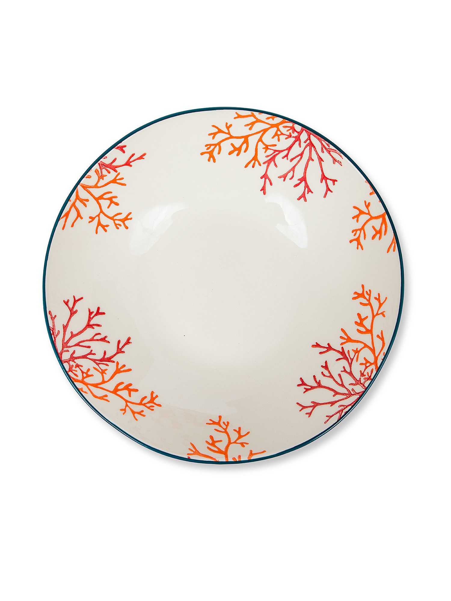 Ceramic salad bowl with coral motif, White, large image number 1