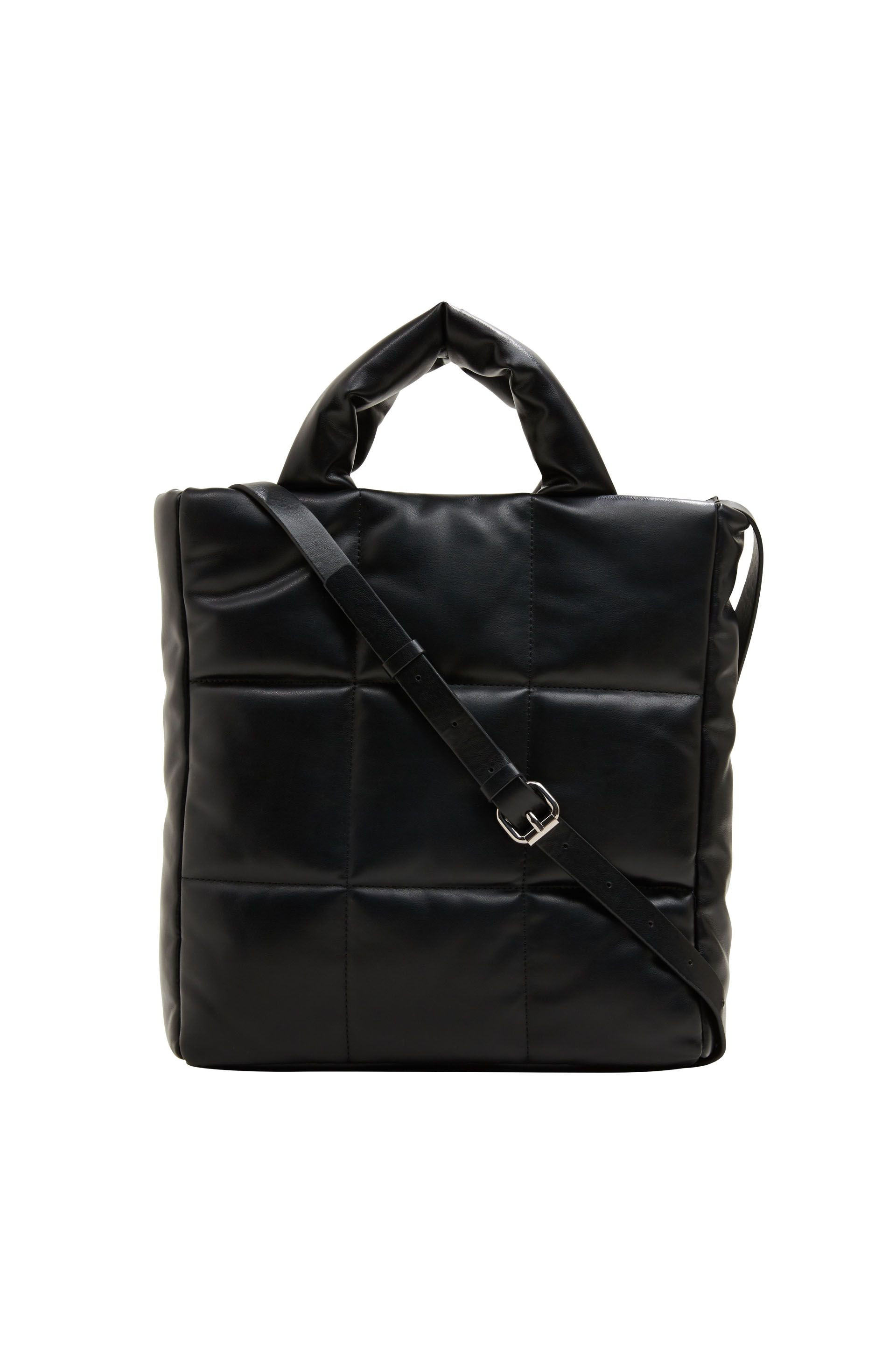 Bag in faux leather quilted effect, Black, large image number 0