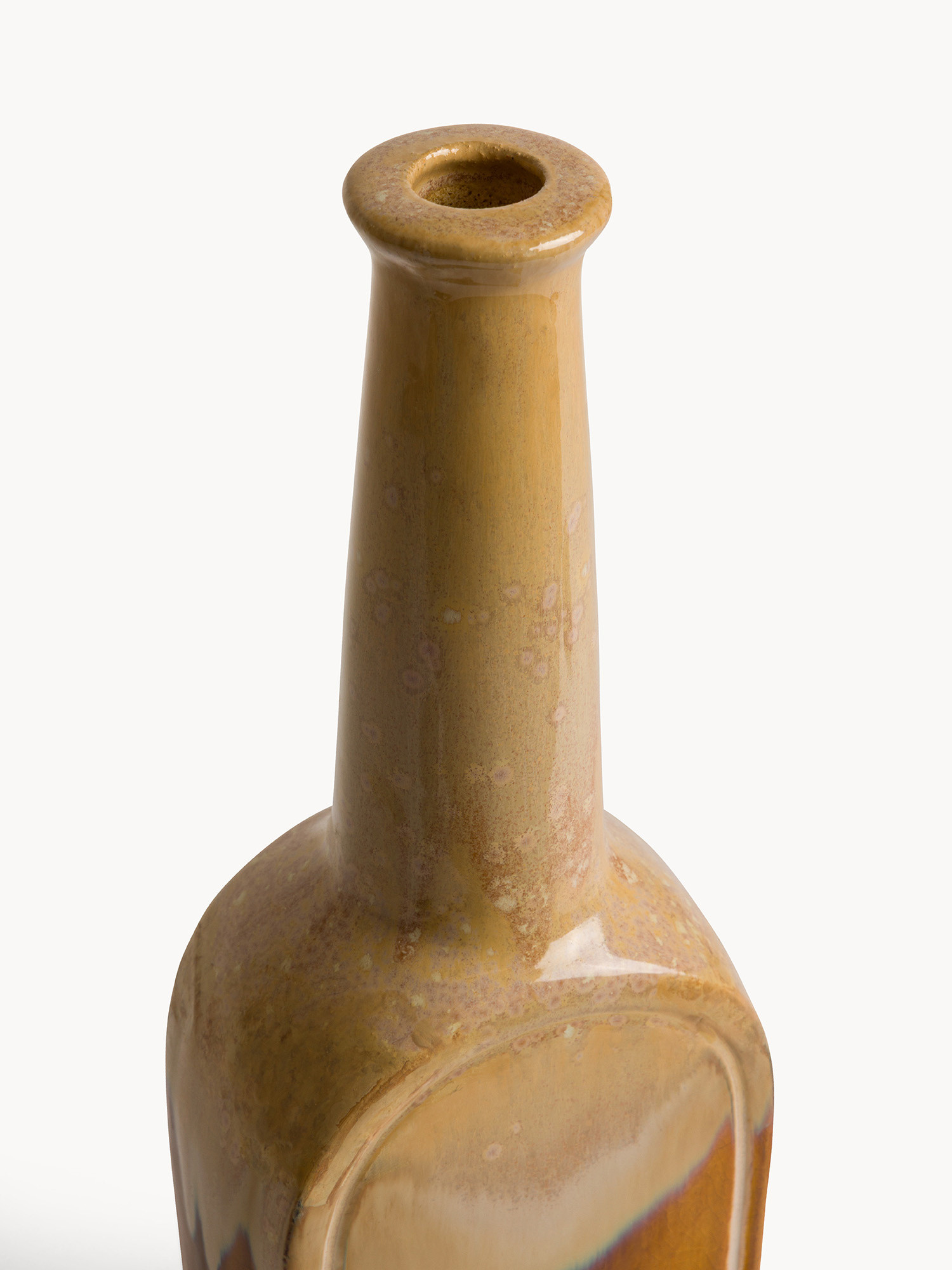 Vietnamese handcrafted ceramic bottle, Beige, large image number 1