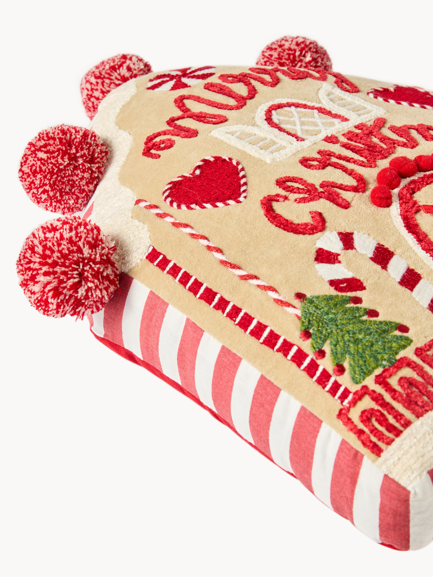 Gingerbread house cushion, Red, large image number 2
